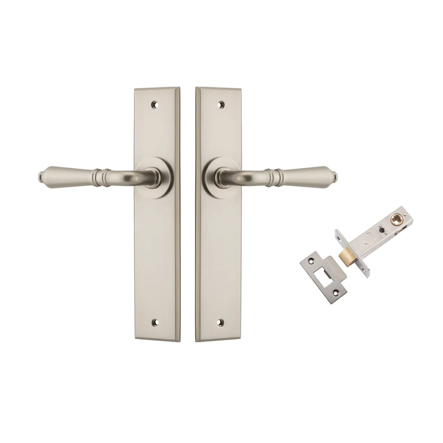 Iver Sarlat Door Lever Handle on Chamfered Backplate Passage Kit - Available in Various Finishes - Image 11