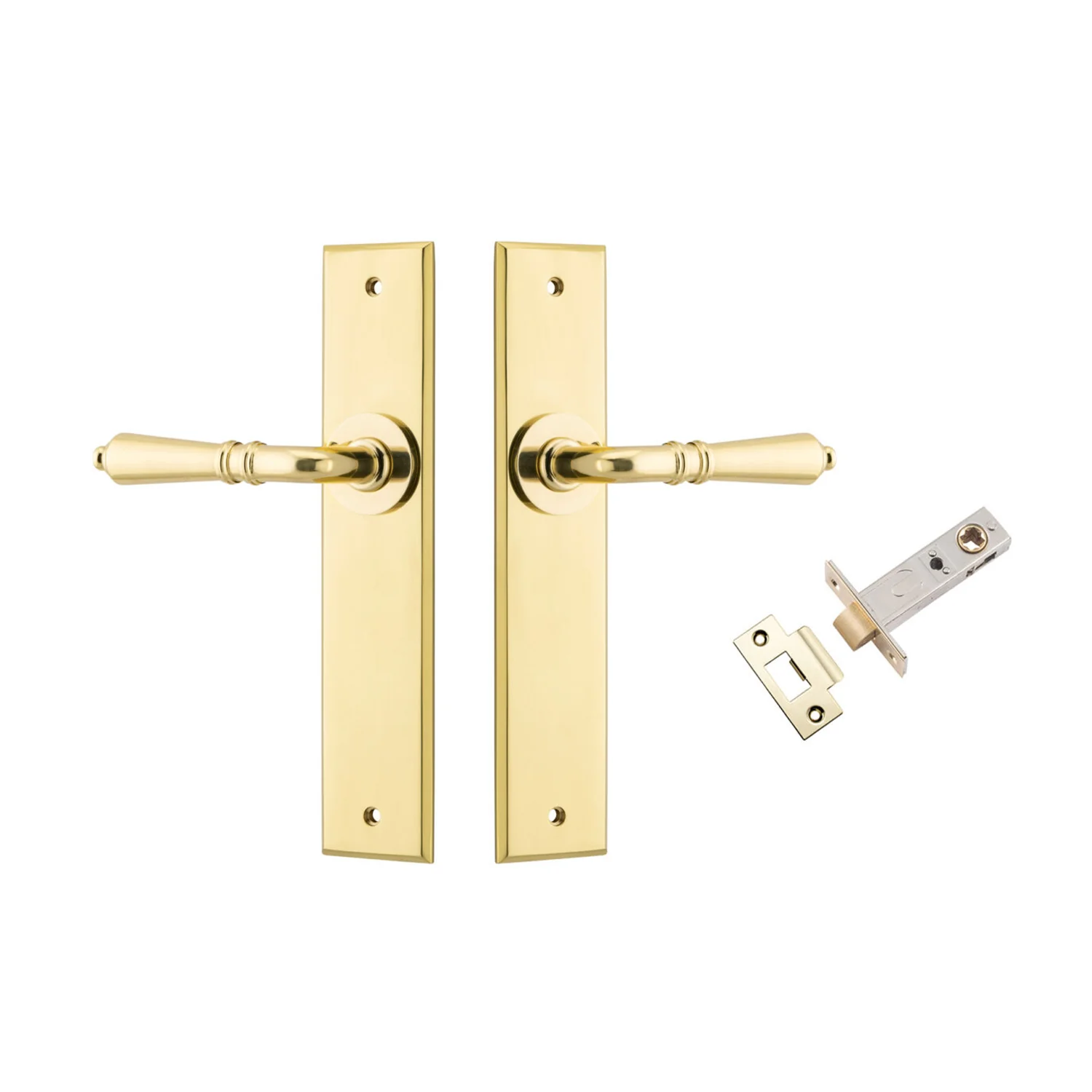 Iver Sarlat Door Lever Handle on Chamfered Backplate Passage Kit - Available in Various Finishes - Image 13