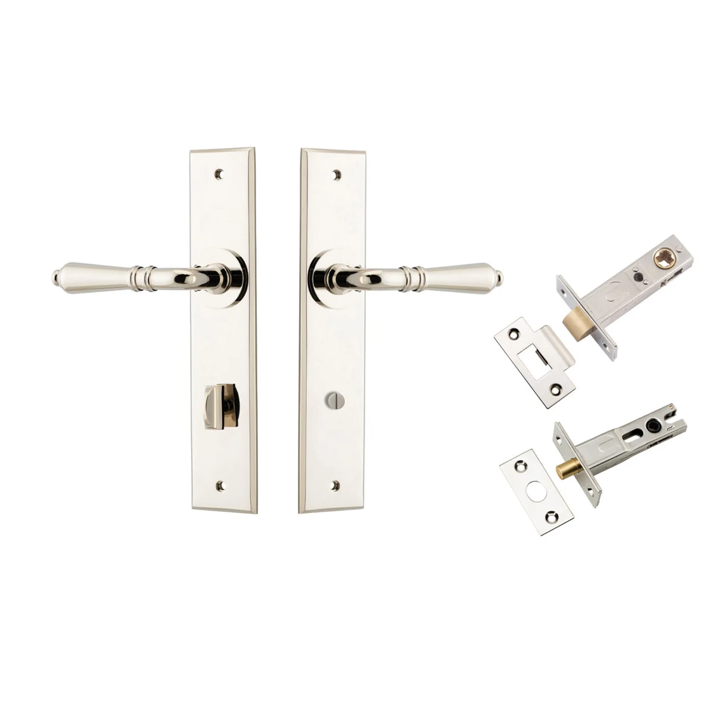 Iver Sarlat Door Lever Handle on Chamfered Backplate Privacy Kit - Available in Various Finishes - Image 12