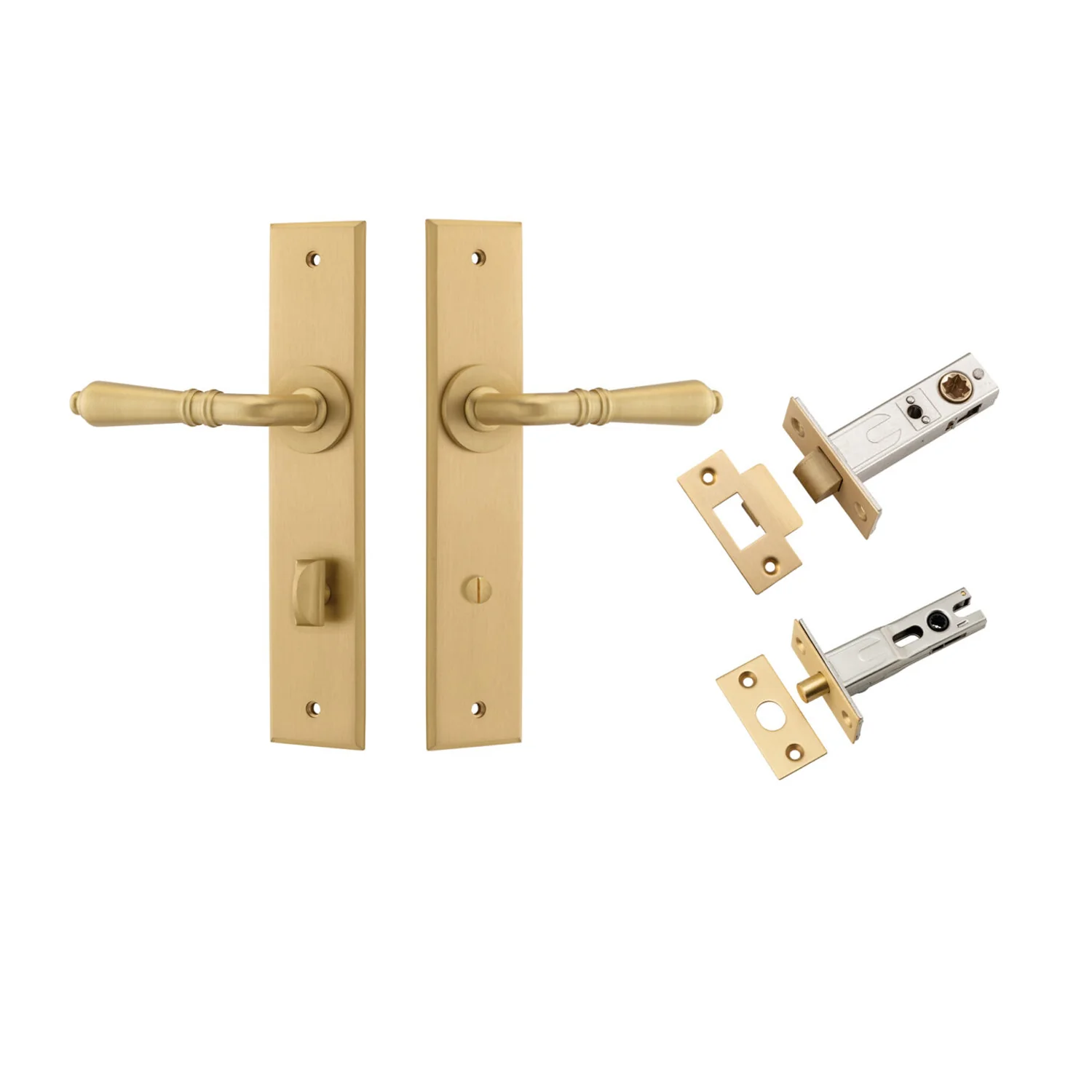 Iver Sarlat Door Lever Handle on Chamfered Backplate Privacy Kit - Available in Various Finishes - Image 14