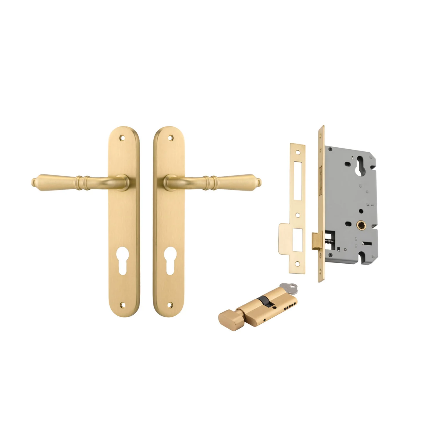 Iver Sarlat Door Lever Handle on Oval Backplate Entrance Kit Key/Thumb - Image 15