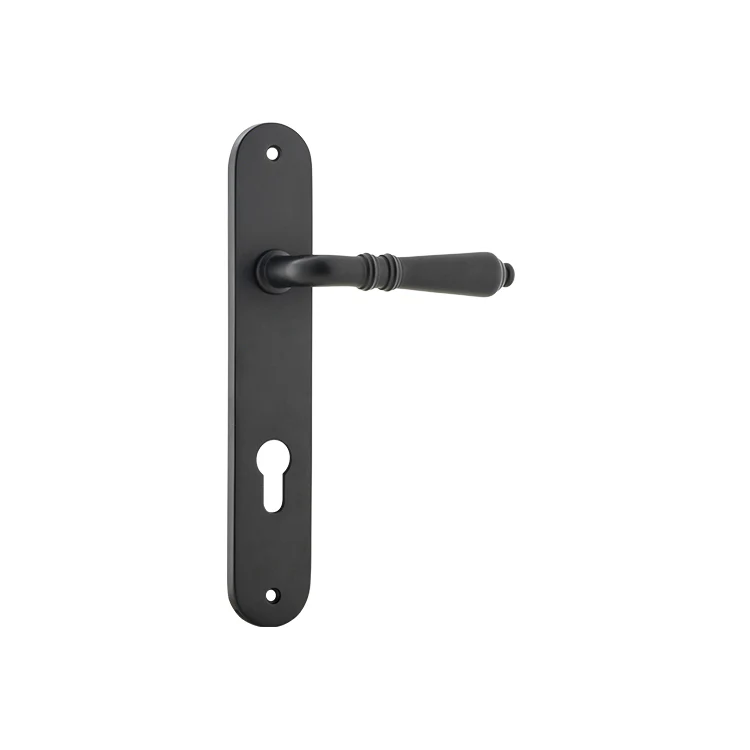 Iver Sarlat Door Lever Handle on Oval Backplate Matt Black - Image 3