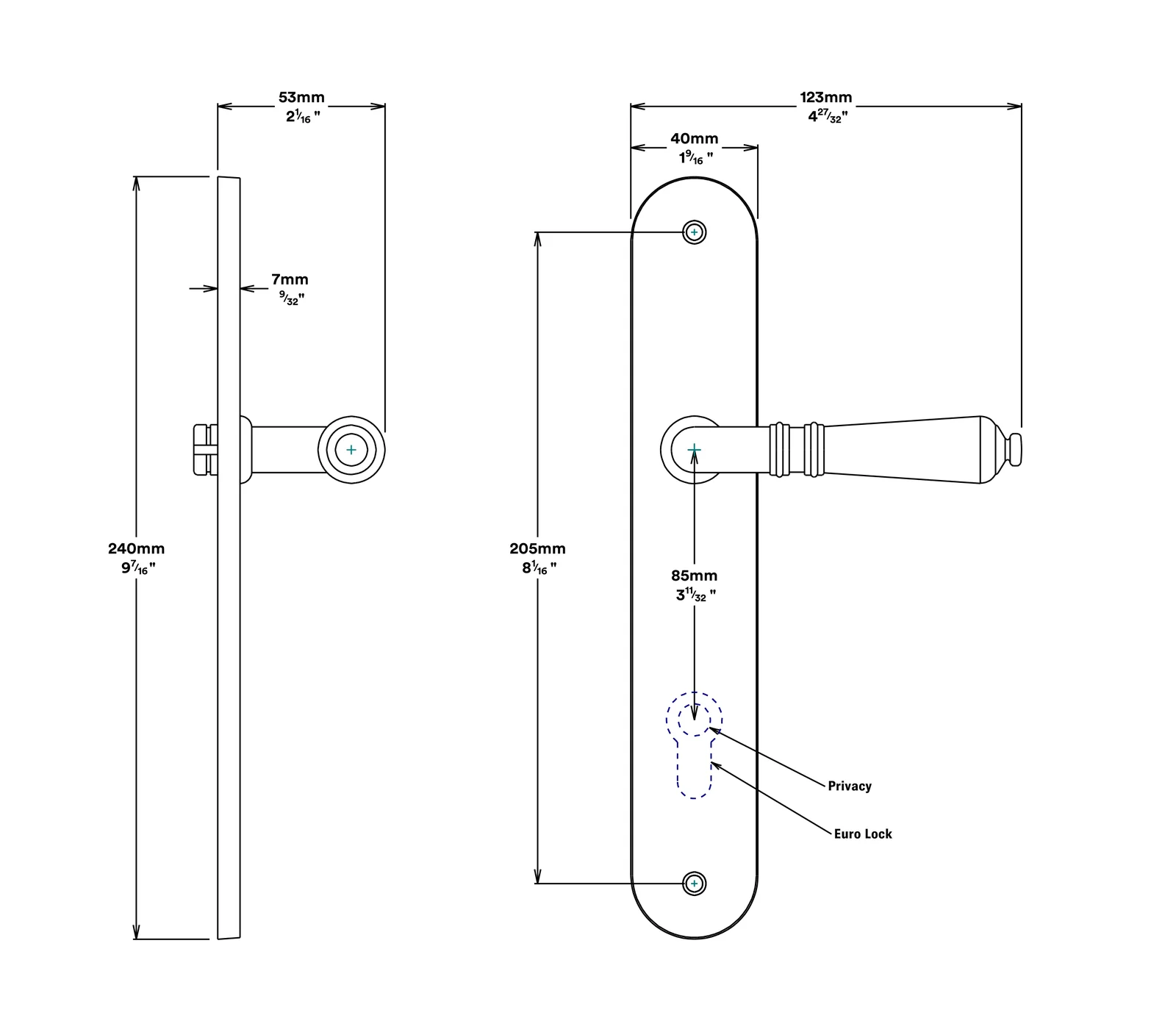 Iver Sarlat Door Lever Handle on Oval Backplate Passage Kit - Available in Various Finishes - Image 3