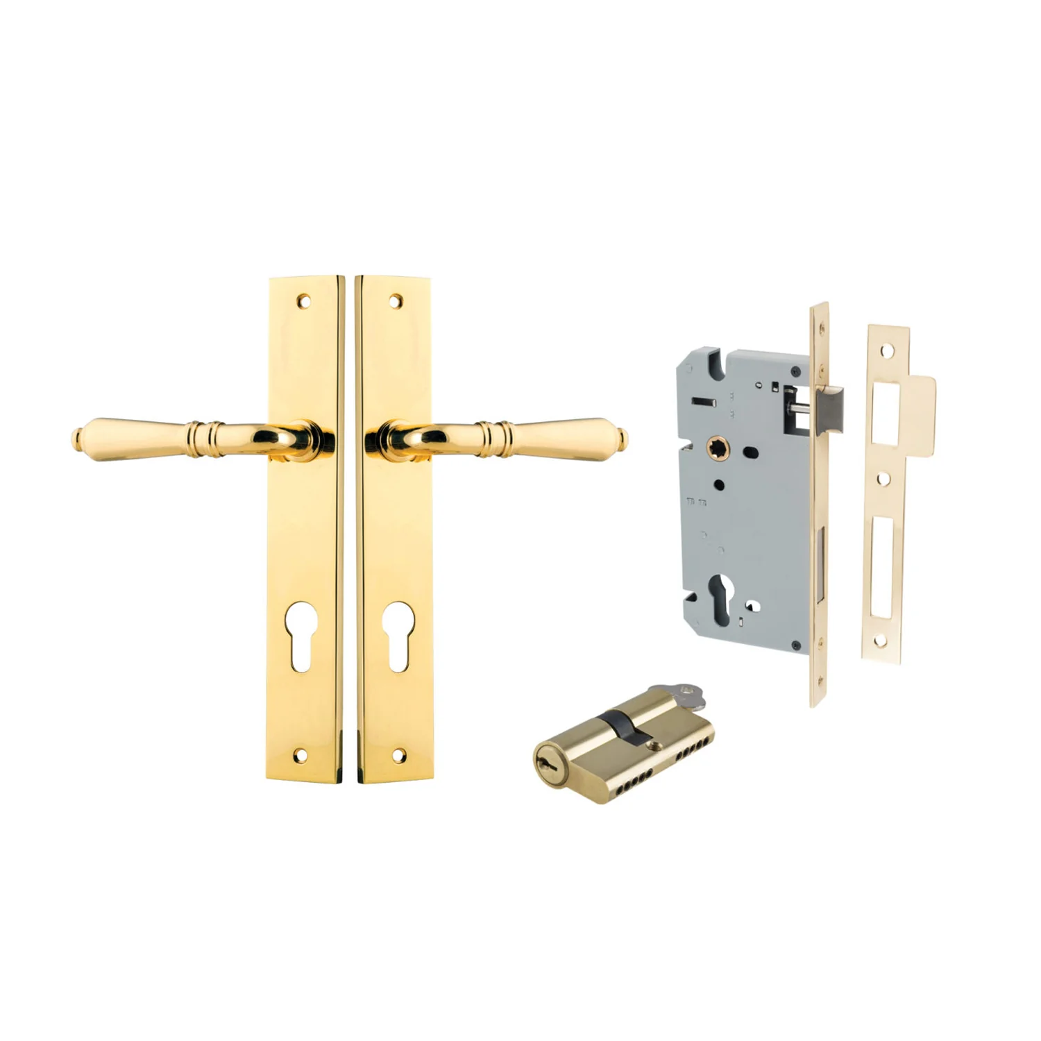 Iver Sarlat Door Lever Handle on Rectangular Backplate Entrance Kit Key/Key - Image 10