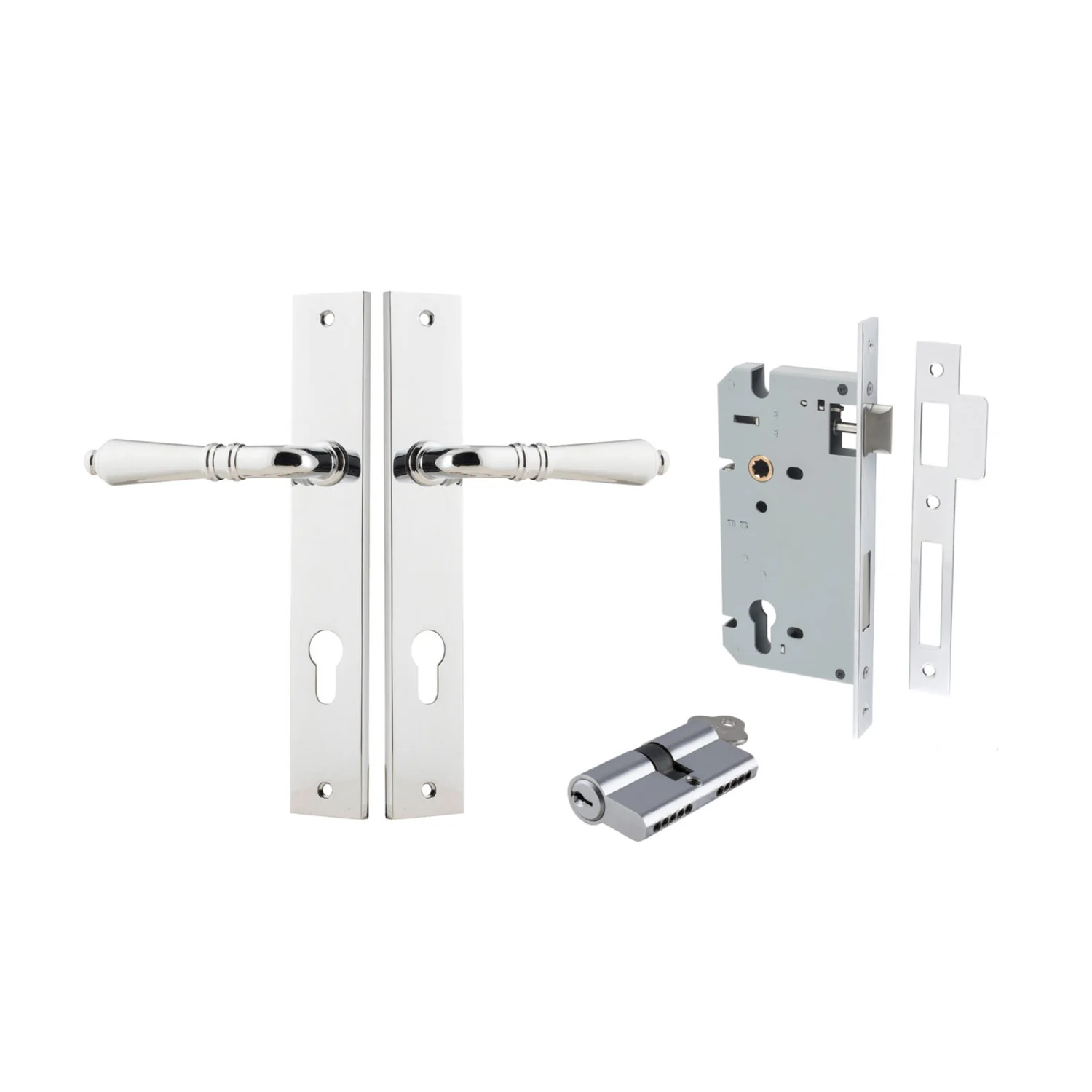 Iver Sarlat Door Lever Handle on Rectangular Backplate Entrance Kit Key/Key - Image 11