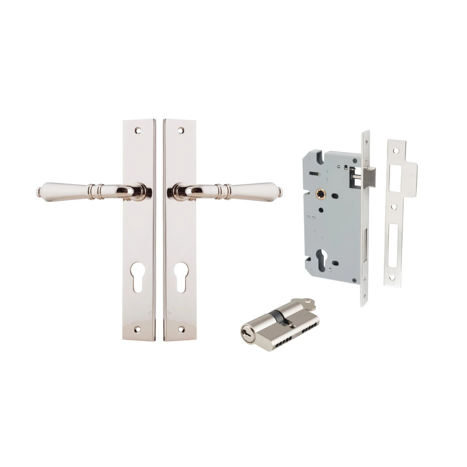 Iver Sarlat Door Lever Handle on Rectangular Backplate Entrance Kit Key/Key - Image 12