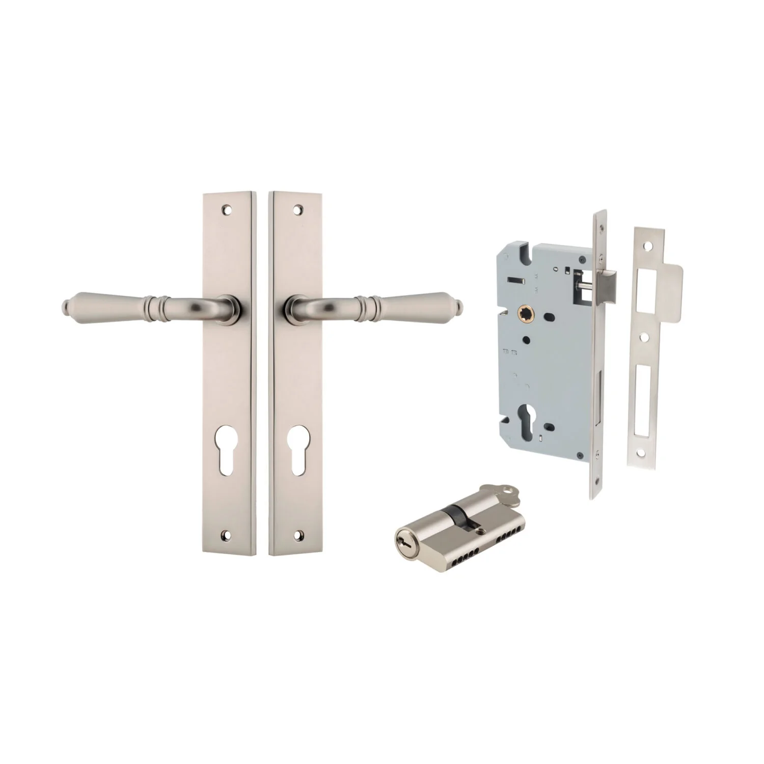 Iver Sarlat Door Lever Handle on Rectangular Backplate Entrance Kit Key/Key - Image 13