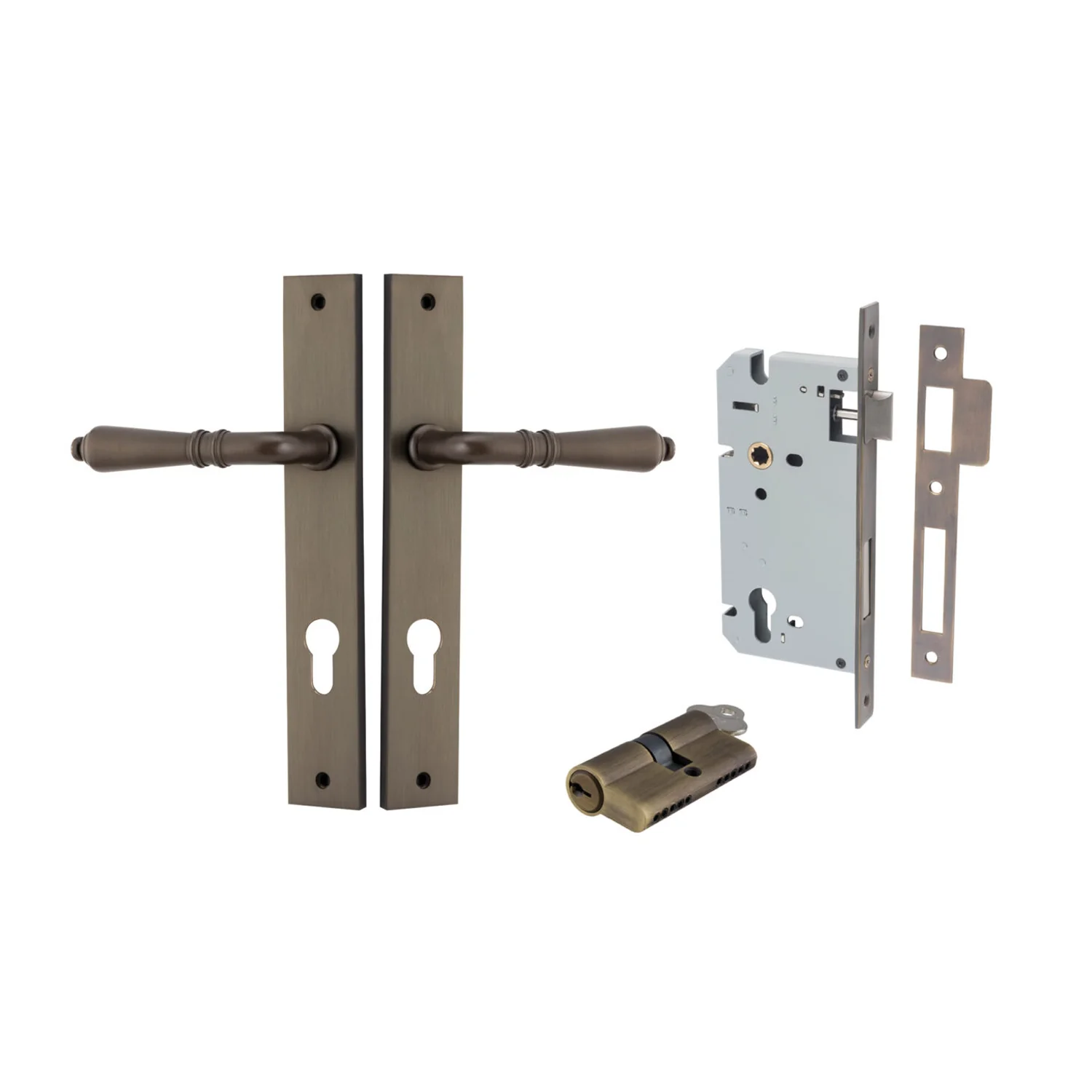 Iver Sarlat Door Lever Handle on Rectangular Backplate Entrance Kit Key/Key - Image 14