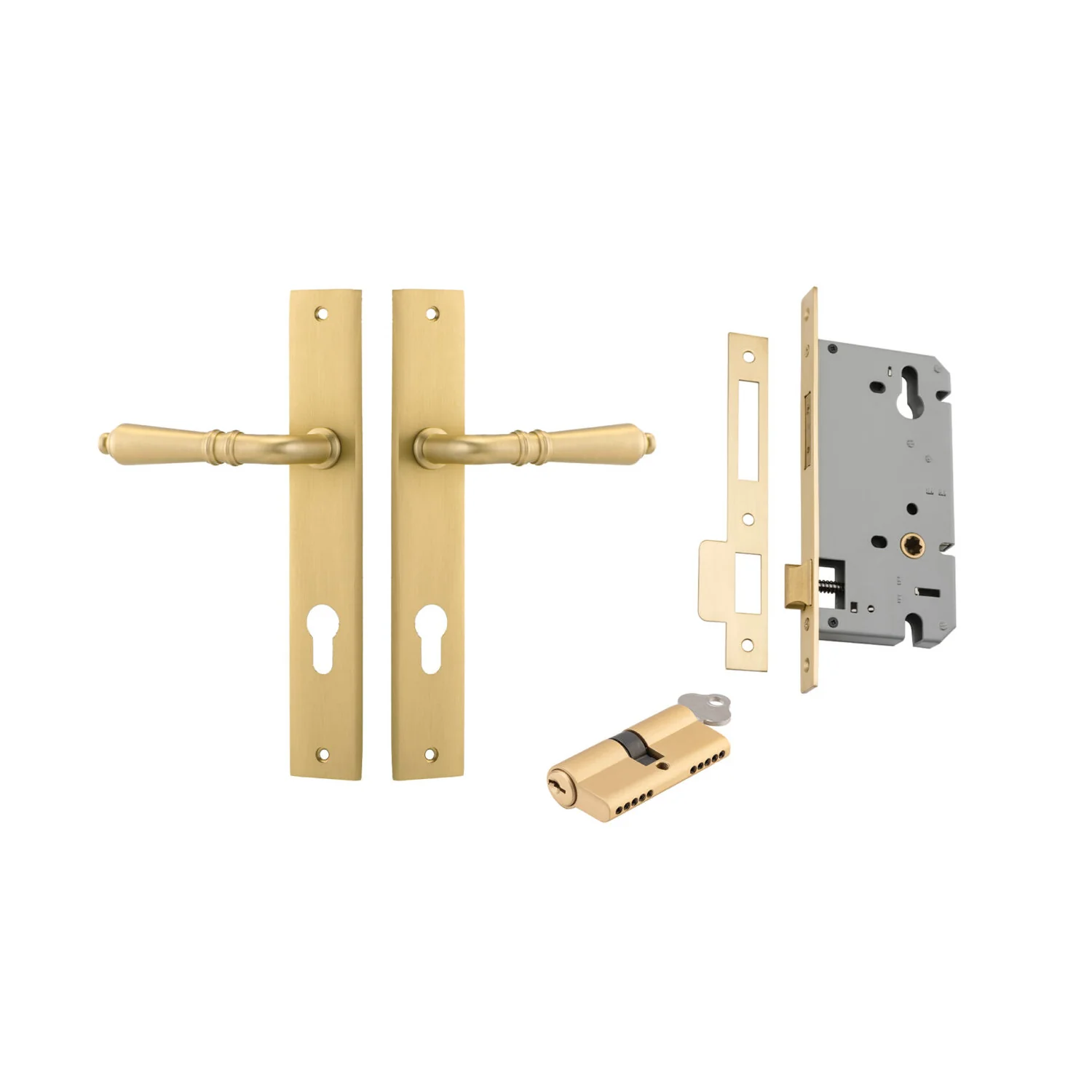 Iver Sarlat Door Lever Handle on Rectangular Backplate Entrance Kit Key/Key - Image 15