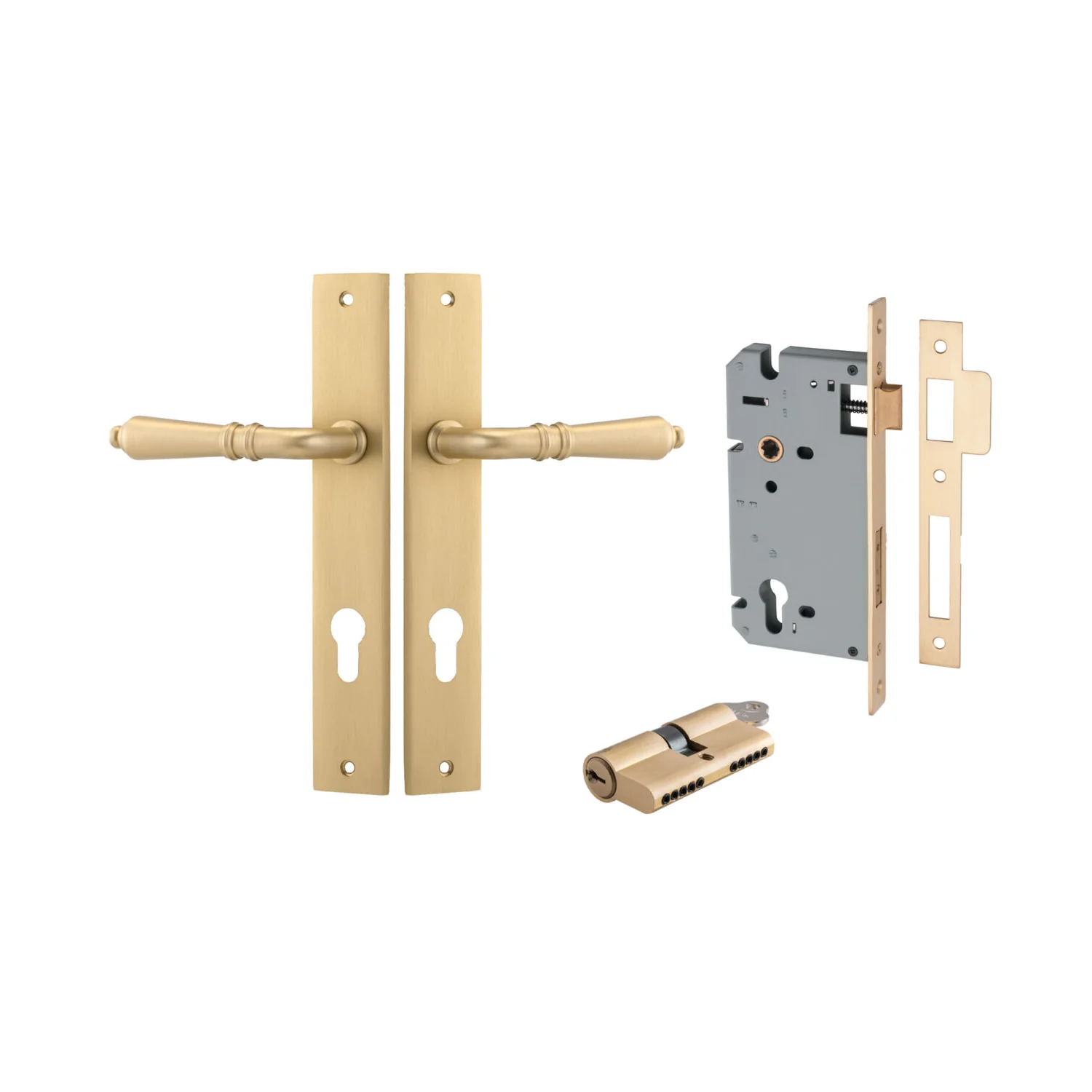 Iver Sarlat Door Lever Handle on Rectangular Backplate Entrance Kit Key/Key - Image 6