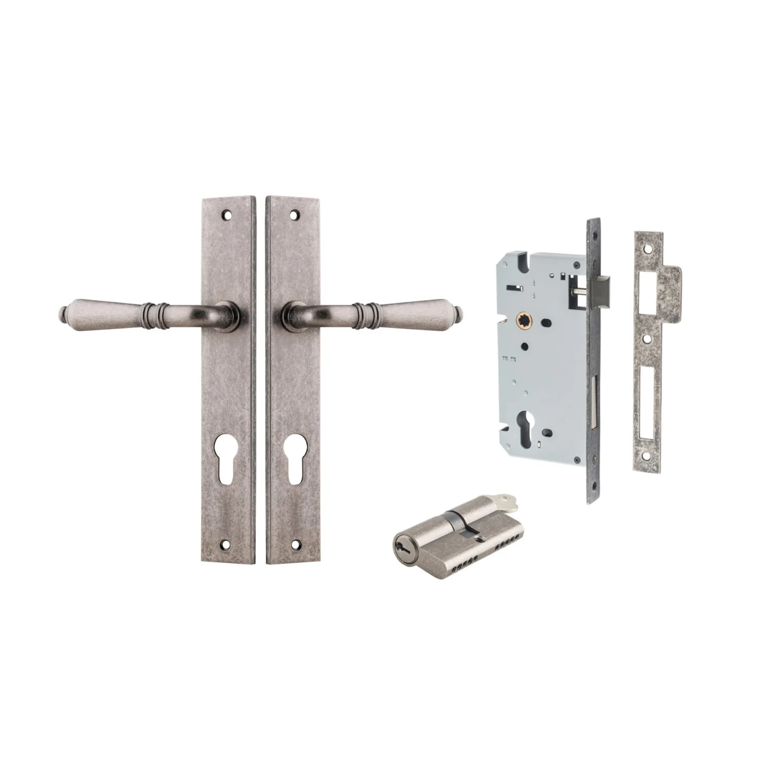 Iver Sarlat Door Lever Handle on Rectangular Backplate Entrance Kit Key/Key - Image 8