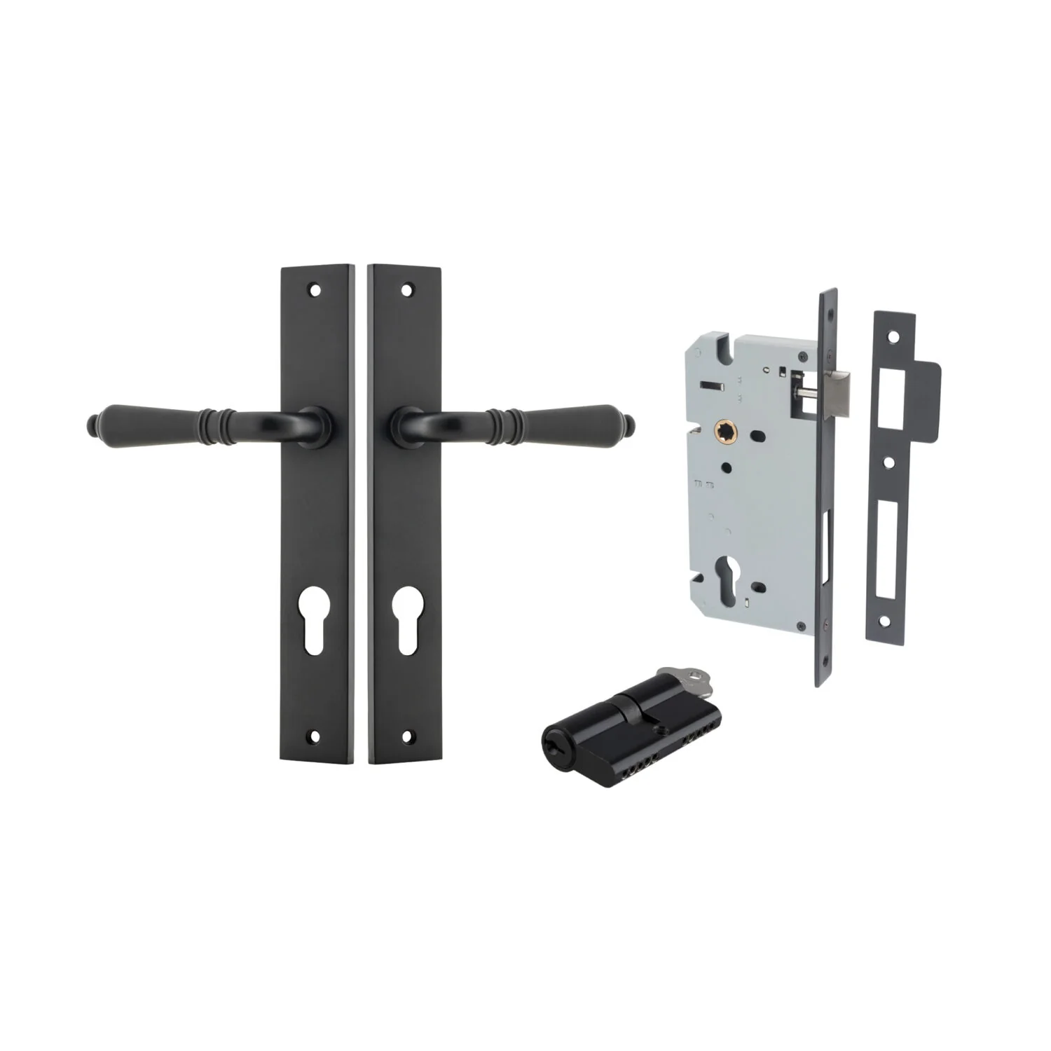 Iver Sarlat Door Lever Handle on Rectangular Backplate Entrance Kit Key/Key - Image 9