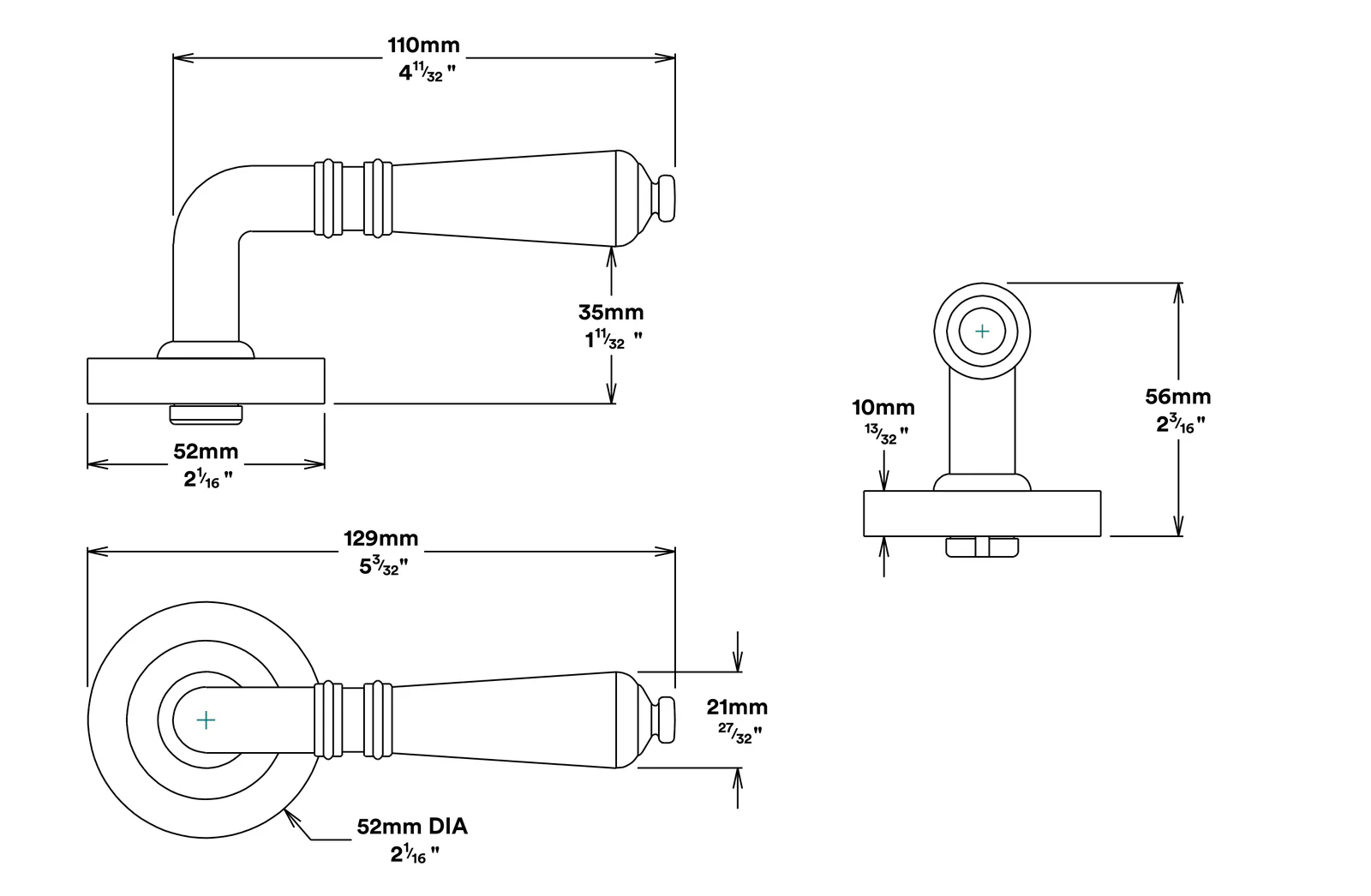 Iver Sarlat Door Lever Handle on Round Rose Entrance Kit Key/Key - Available in Various Finishes - Image 3