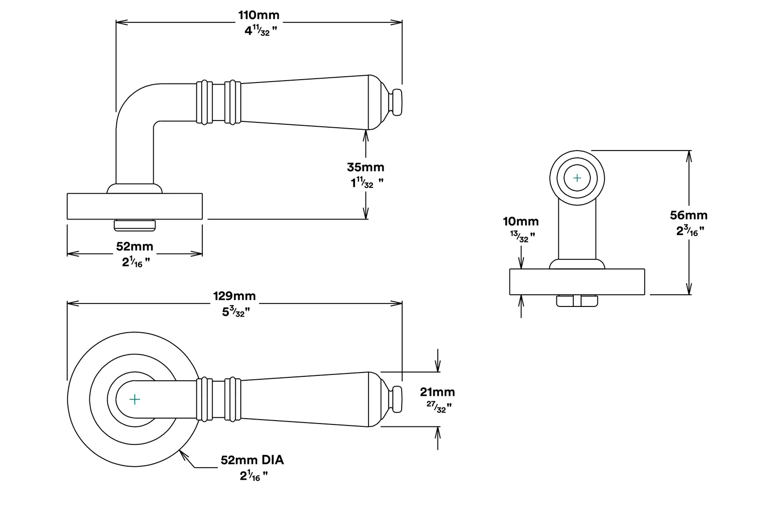 Iver Sarlat Door Lever Handle on Round Rose Entrance Kit Key/Thumb - Available in Various Finishes - Image 3