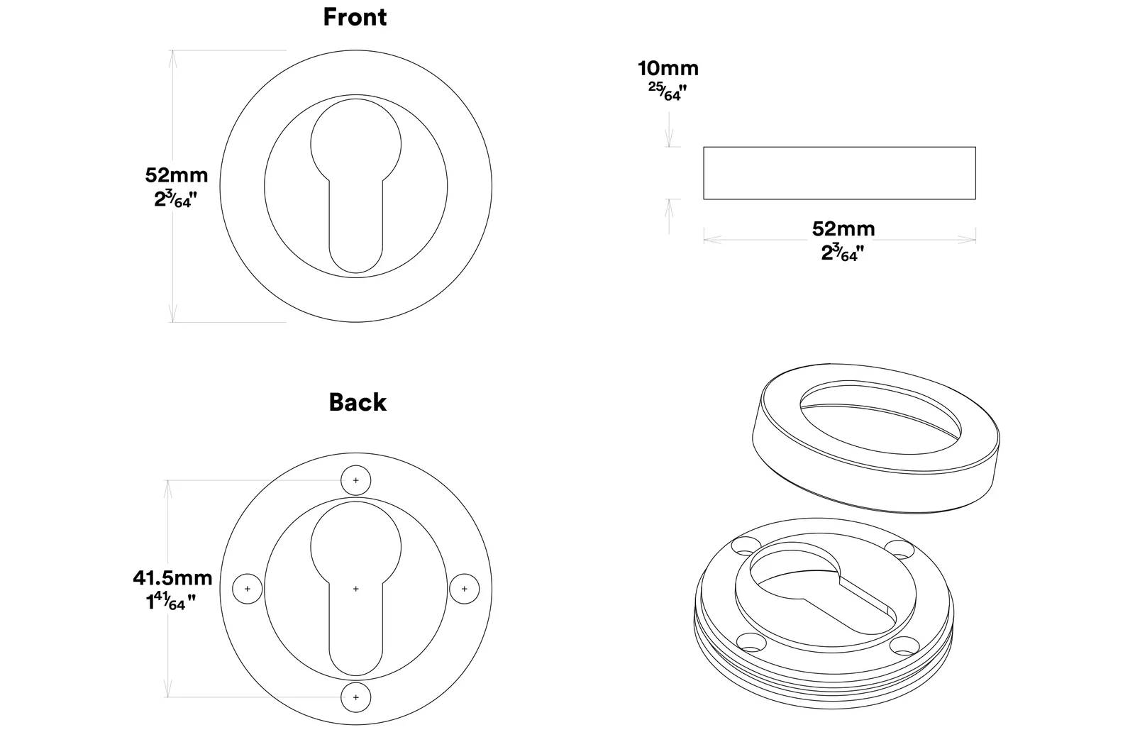 Iver Sarlat Door Lever Handle on Round Rose Entrance Kit Key/Thumb - Available in Various Finishes - Image 6