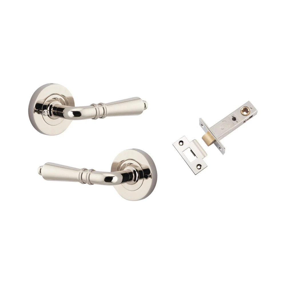 Iver Sarlat Door Lever Handle on Round Rose Inbuilt Privacy - Image 11