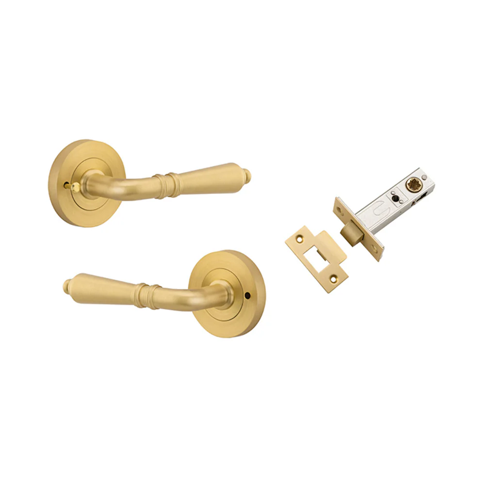 Iver Sarlat Door Lever Handle on Round Rose Inbuilt Privacy - Image 13