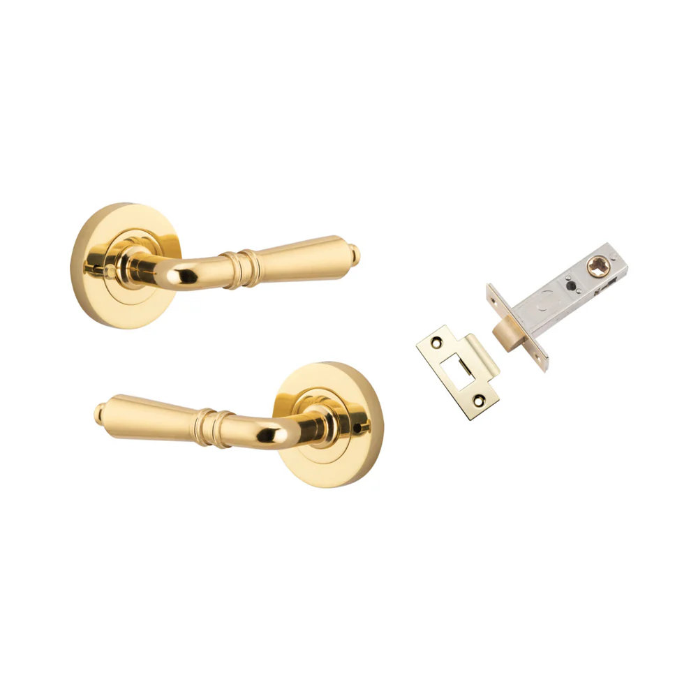 Iver Sarlat Door Lever Handle on Round Rose Inbuilt Privacy - Image 5