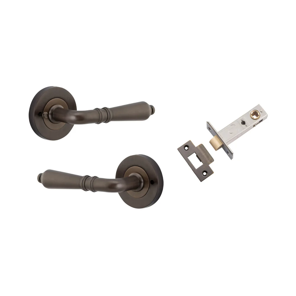 Iver Sarlat Door Lever Handle on Round Rose Inbuilt Privacy - Image 6