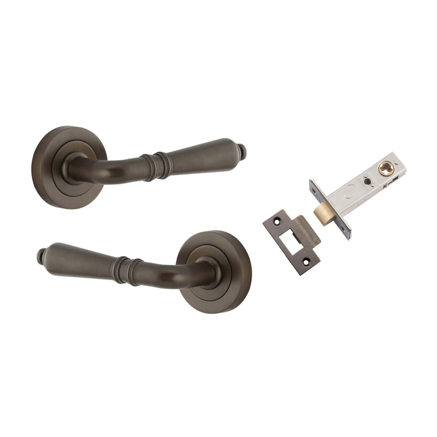 Iver Sarlat Door Lever Handle on Round Rose Passage Kit - Available in Various Finishes - Image 13
