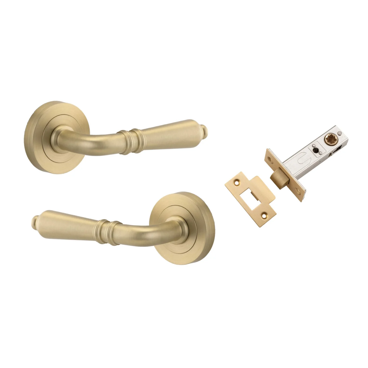 Iver Sarlat Door Lever Handle on Round Rose Passage Kit - Available in Various Finishes - Image 5
