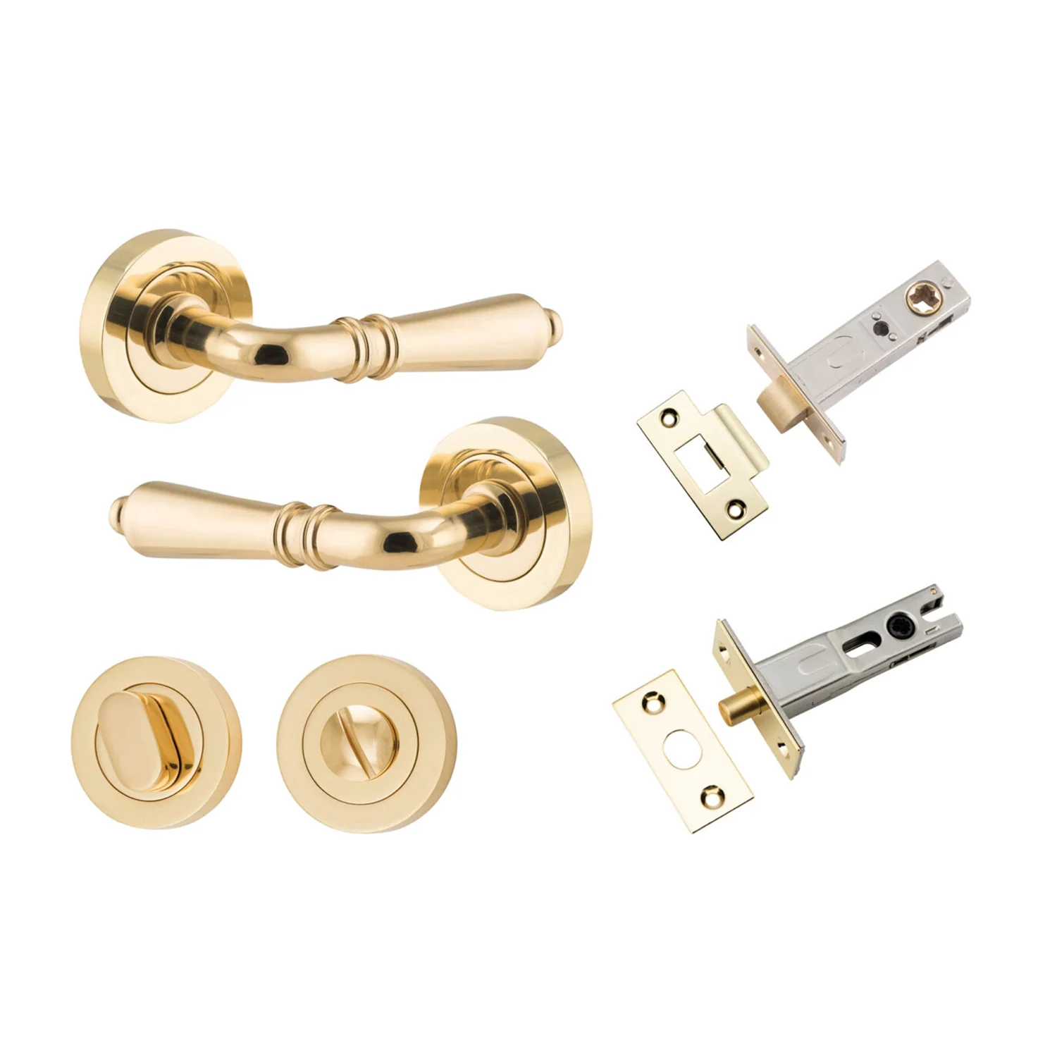 Iver Sarlat Door Lever Handle on Round Rose Privacy Kit - Available in Various Finishes - Image 10