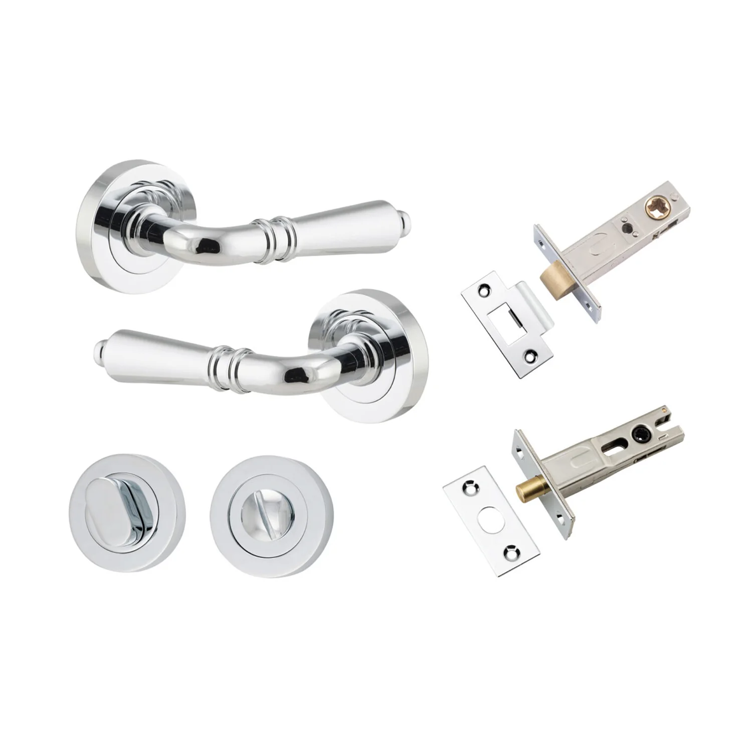 Iver Sarlat Door Lever Handle on Round Rose Privacy Kit - Available in Various Finishes - Image 11