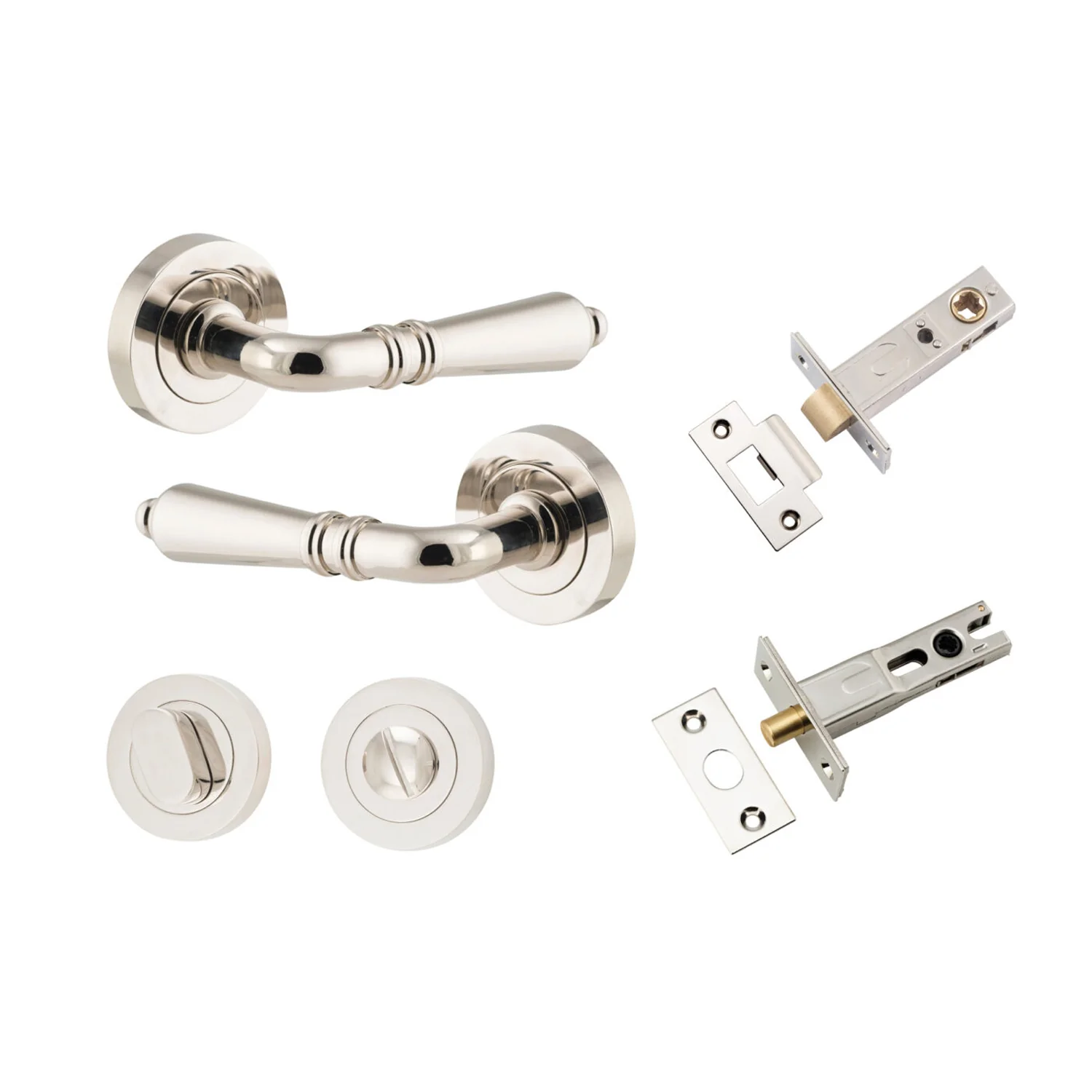 Iver Sarlat Door Lever Handle on Round Rose Privacy Kit - Available in Various Finishes - Image 12