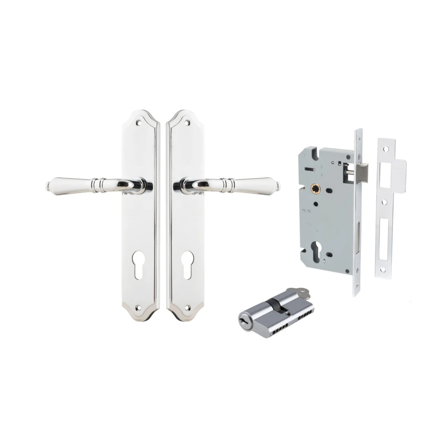 Iver Sarlat Door Lever Handle on Shouldered Backplate Entrance Kit Key/Key - Image 11