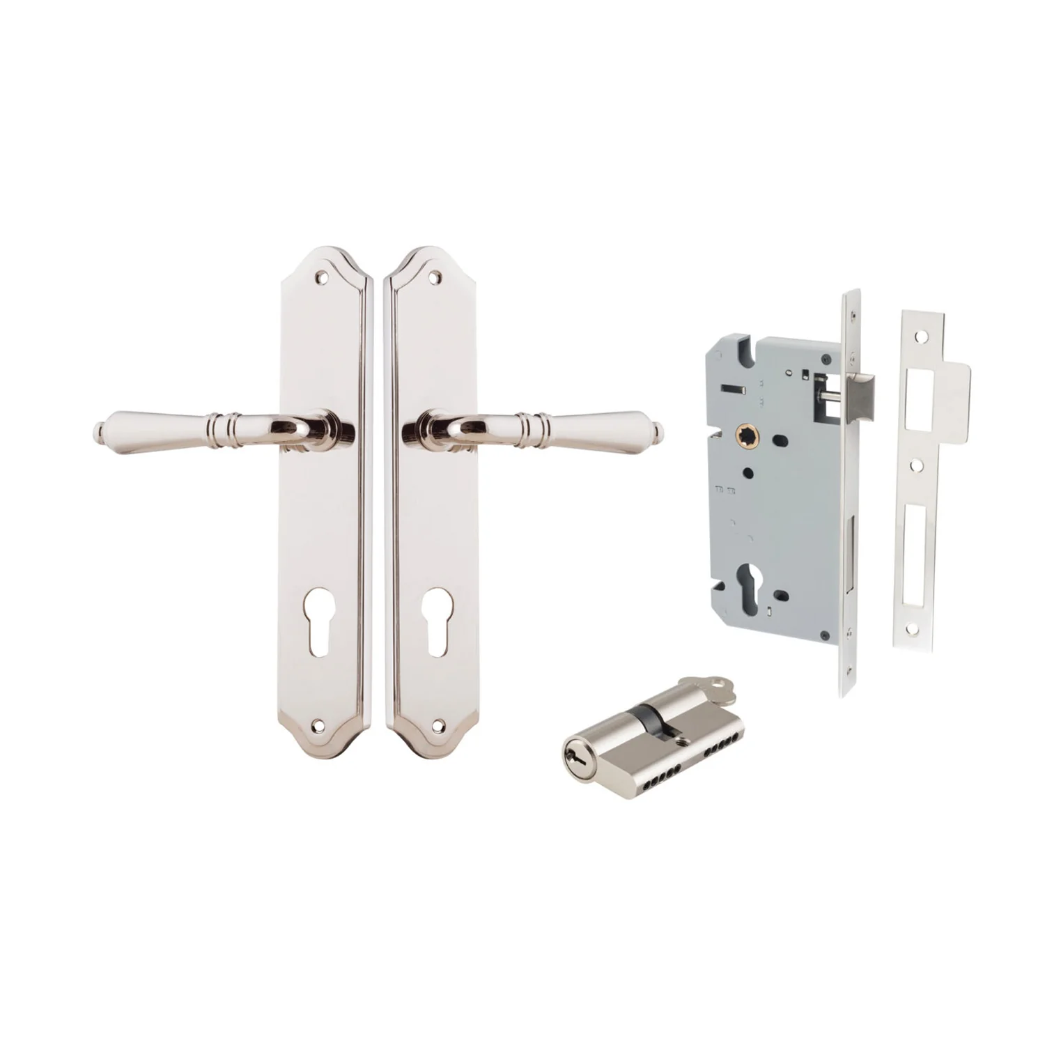 Iver Sarlat Door Lever Handle on Shouldered Backplate Entrance Kit Key/Key - Image 12