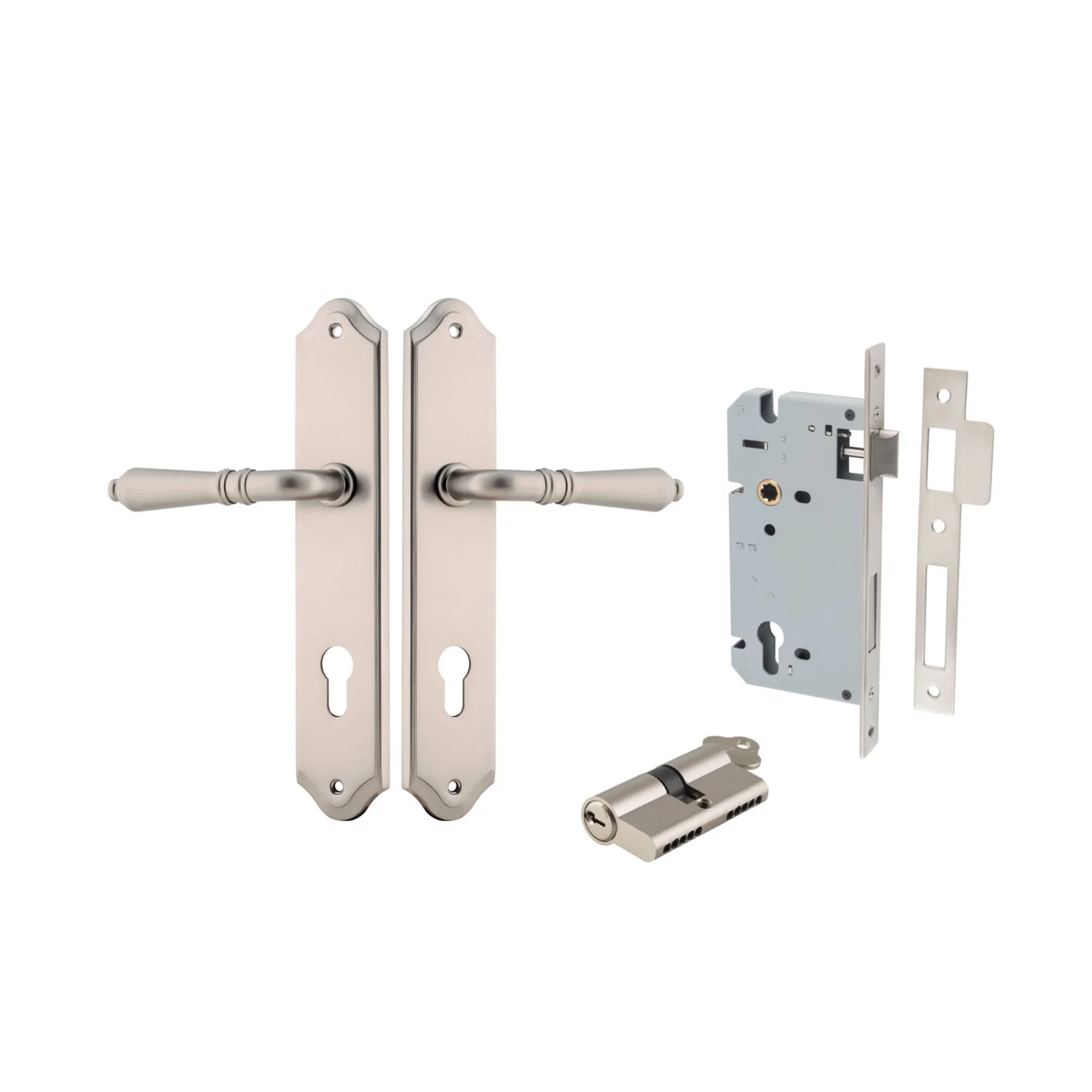 Iver Sarlat Door Lever Handle on Shouldered Backplate Entrance Kit Key/Key - Image 13