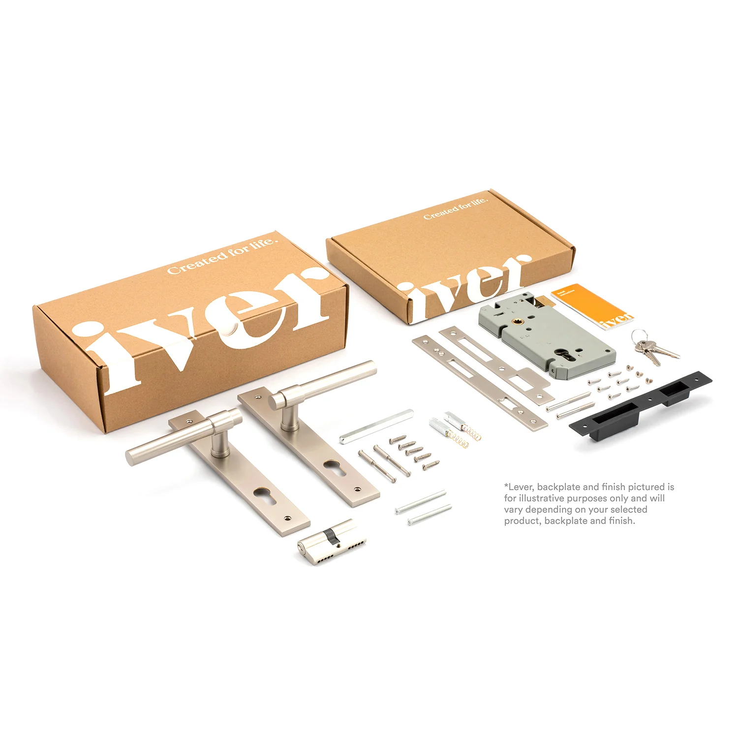 Iver Sarlat Door Lever Handle on Shouldered Backplate Entrance Kit Key/Key - Image 2