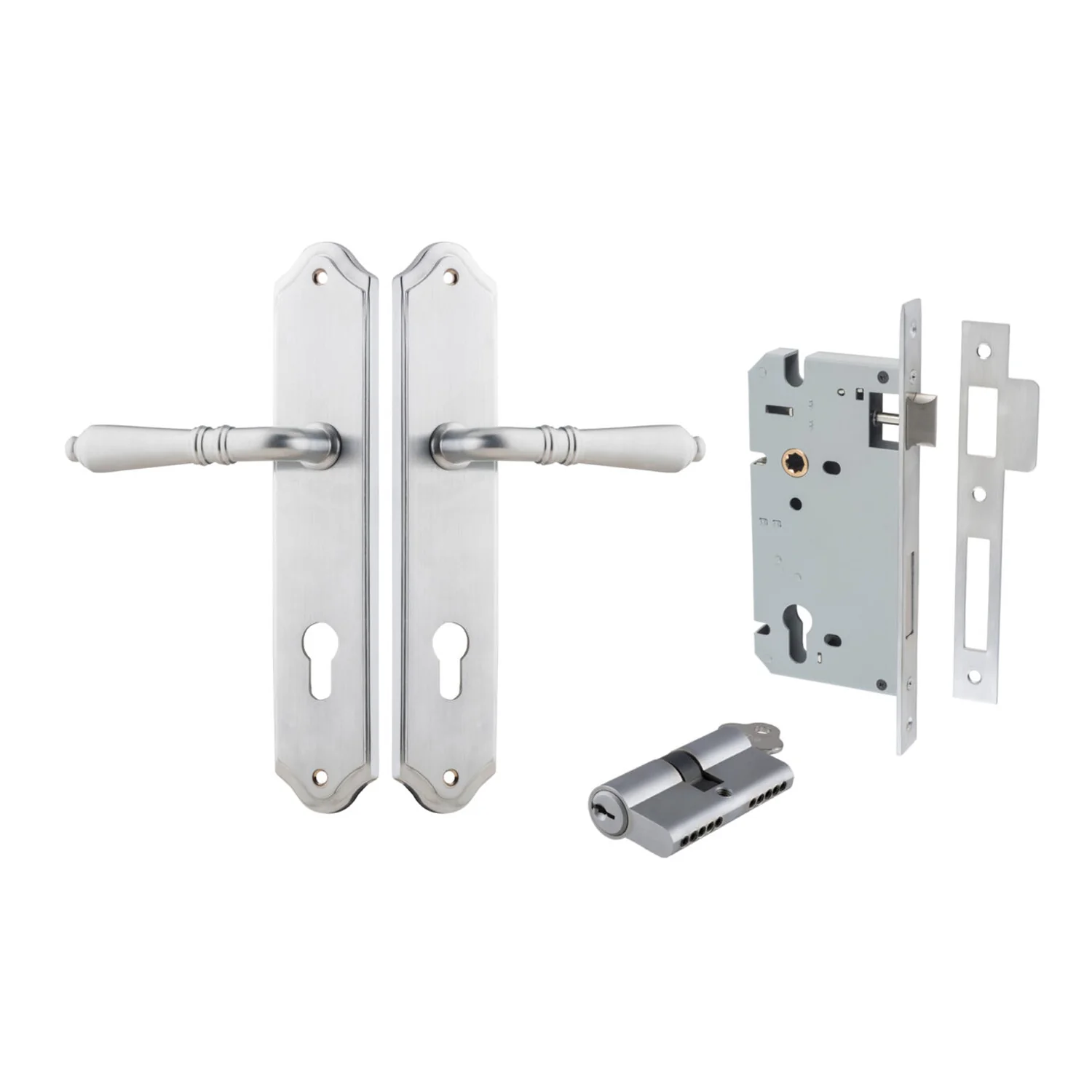 Iver Sarlat Door Lever Handle on Shouldered Backplate Entrance Kit Key/Key - Image 7