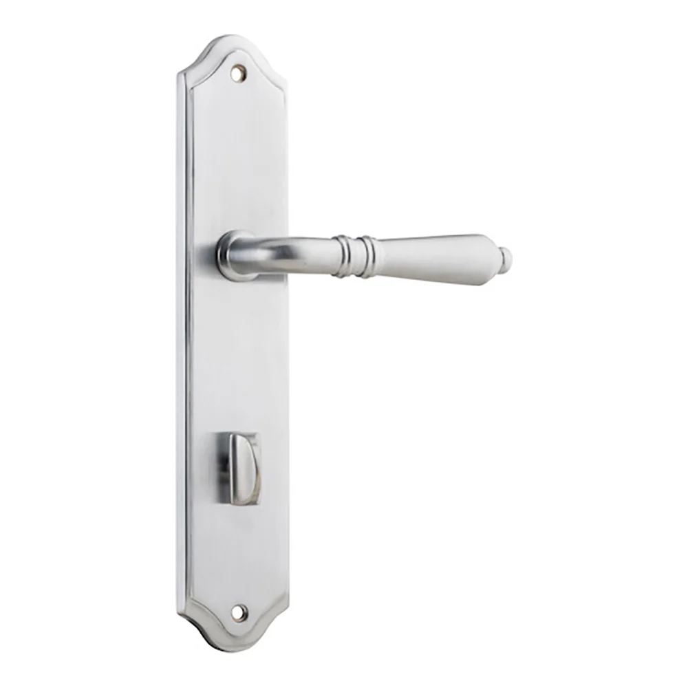 Iver Sarlat Door Lever Handle on Shouldered Backplate Brushed Chrome - Image 6