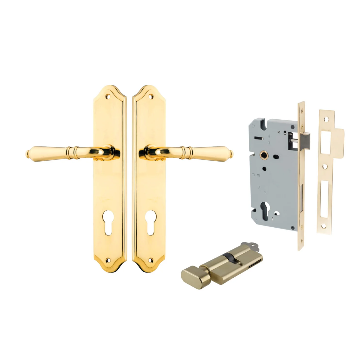 Iver Sarlat Door Lever Handle on Shouldered Backplate Entrance Kit Key/Thumb - Image 10
