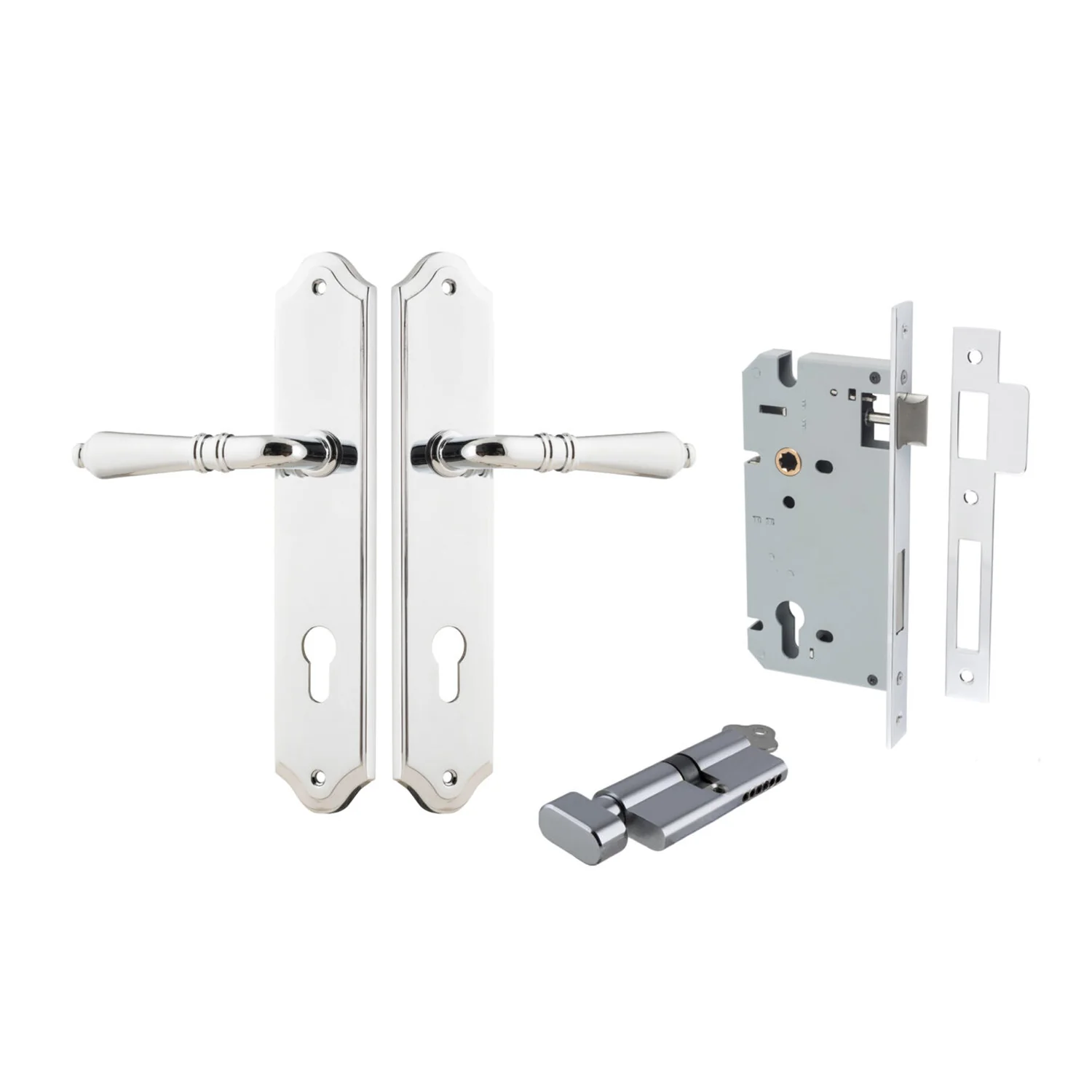 Iver Sarlat Door Lever Handle on Shouldered Backplate Entrance Kit Key/Thumb - Image 11