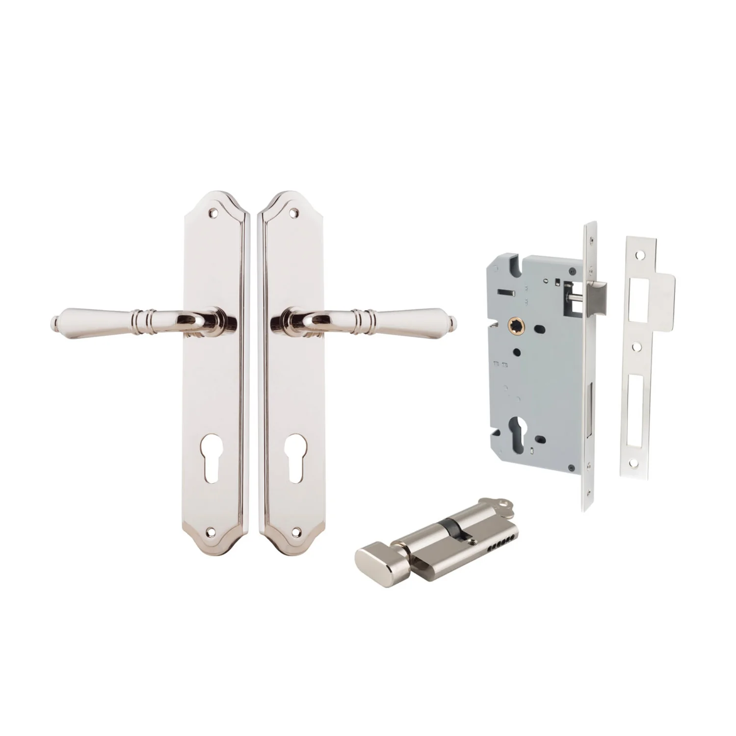 Iver Sarlat Door Lever Handle on Shouldered Backplate Entrance Kit Key/Thumb - Image 12