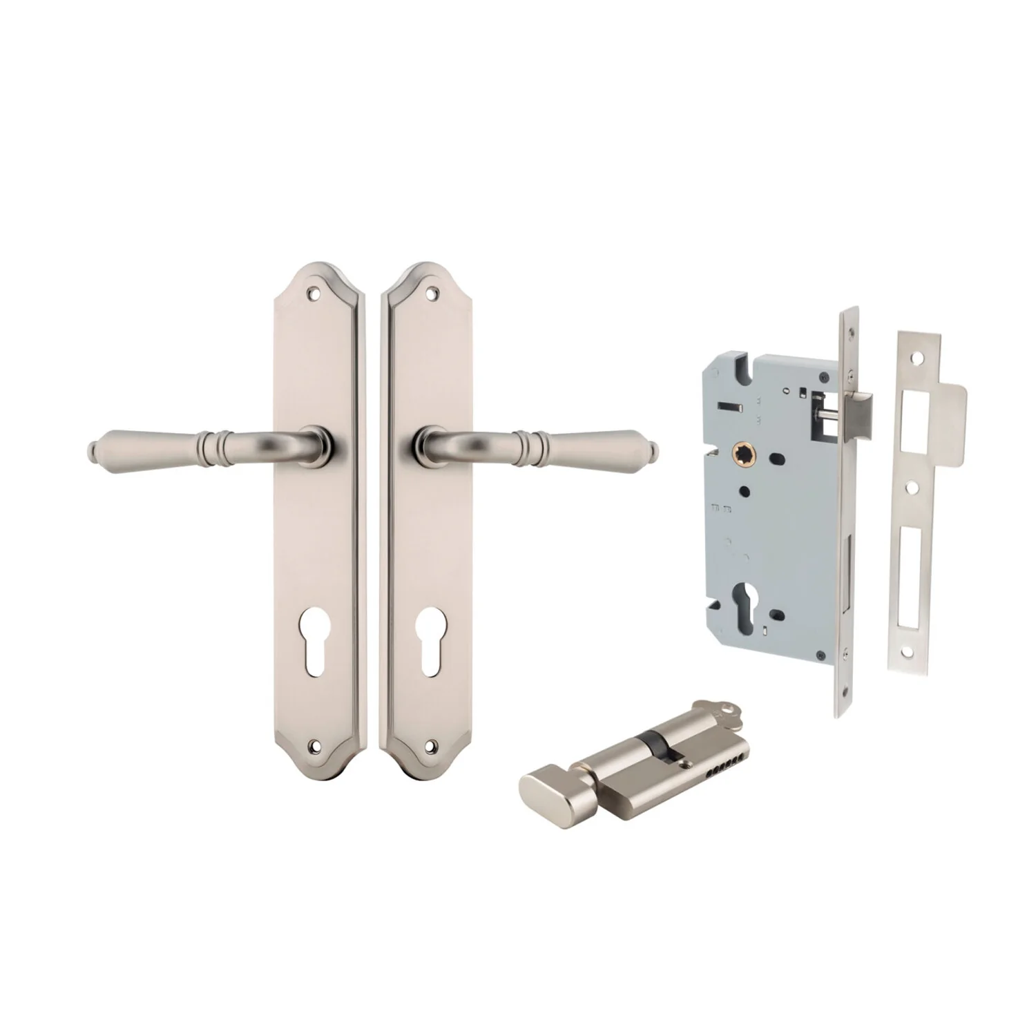 Iver Sarlat Door Lever Handle on Shouldered Backplate Entrance Kit Key/Thumb - Image 13