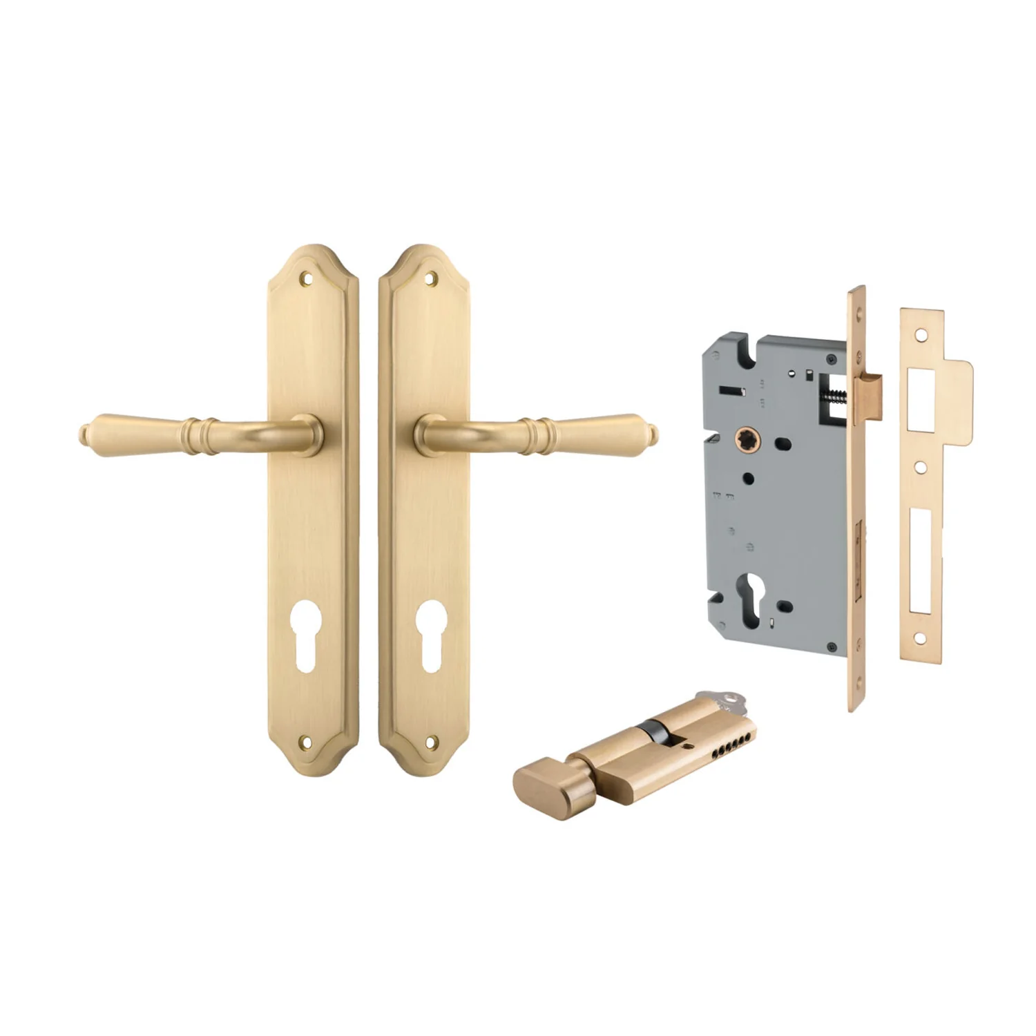 Iver Sarlat Door Lever Handle on Shouldered Backplate Entrance Kit Key/Thumb - Image 6