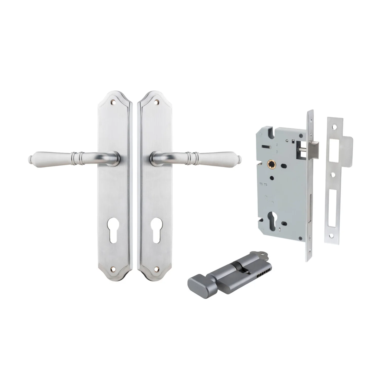 Iver Sarlat Door Lever Handle on Shouldered Backplate Entrance Kit Key/Thumb - Image 7