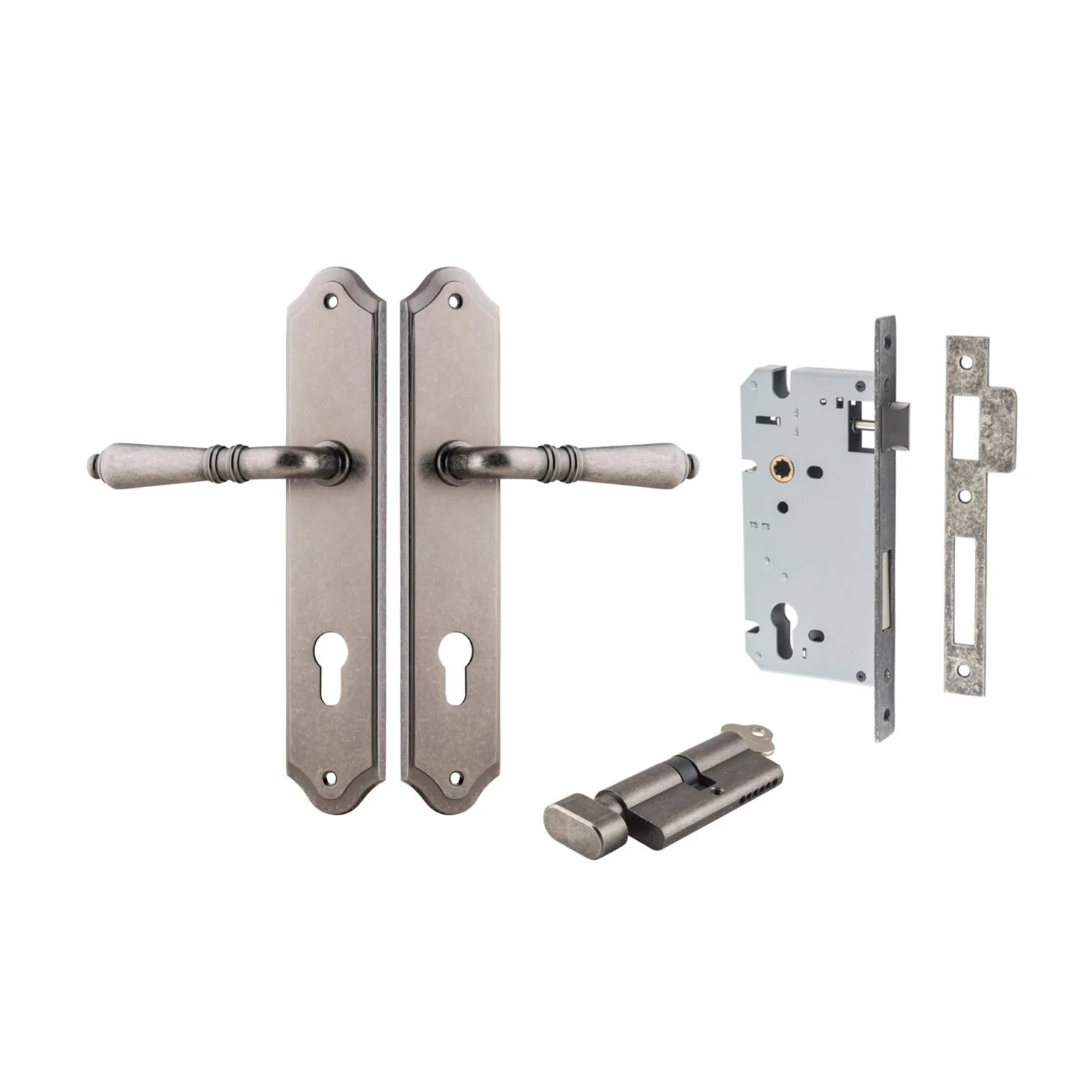 Iver Sarlat Door Lever Handle on Shouldered Backplate Entrance Kit Key/Thumb - Image 8