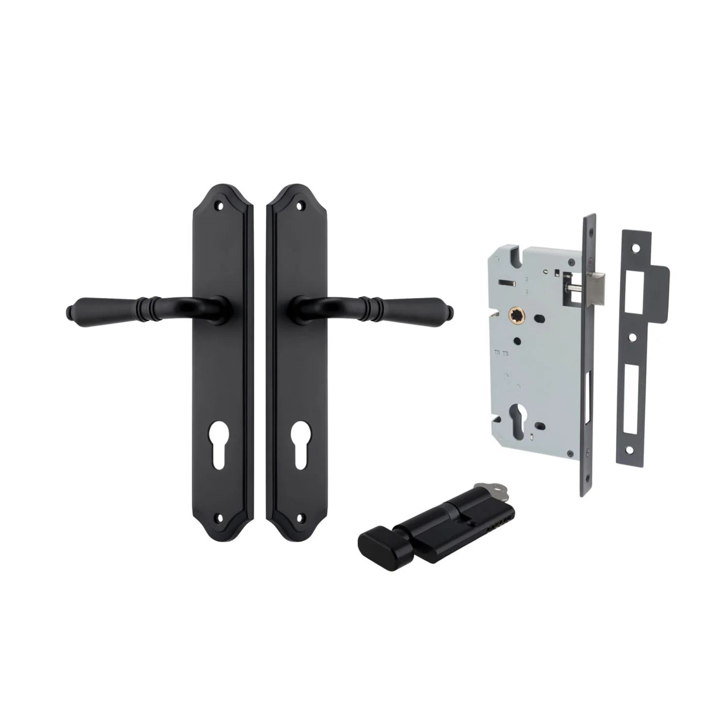 Iver Sarlat Door Lever Handle on Shouldered Backplate Entrance Kit Key/Thumb - Image 9
