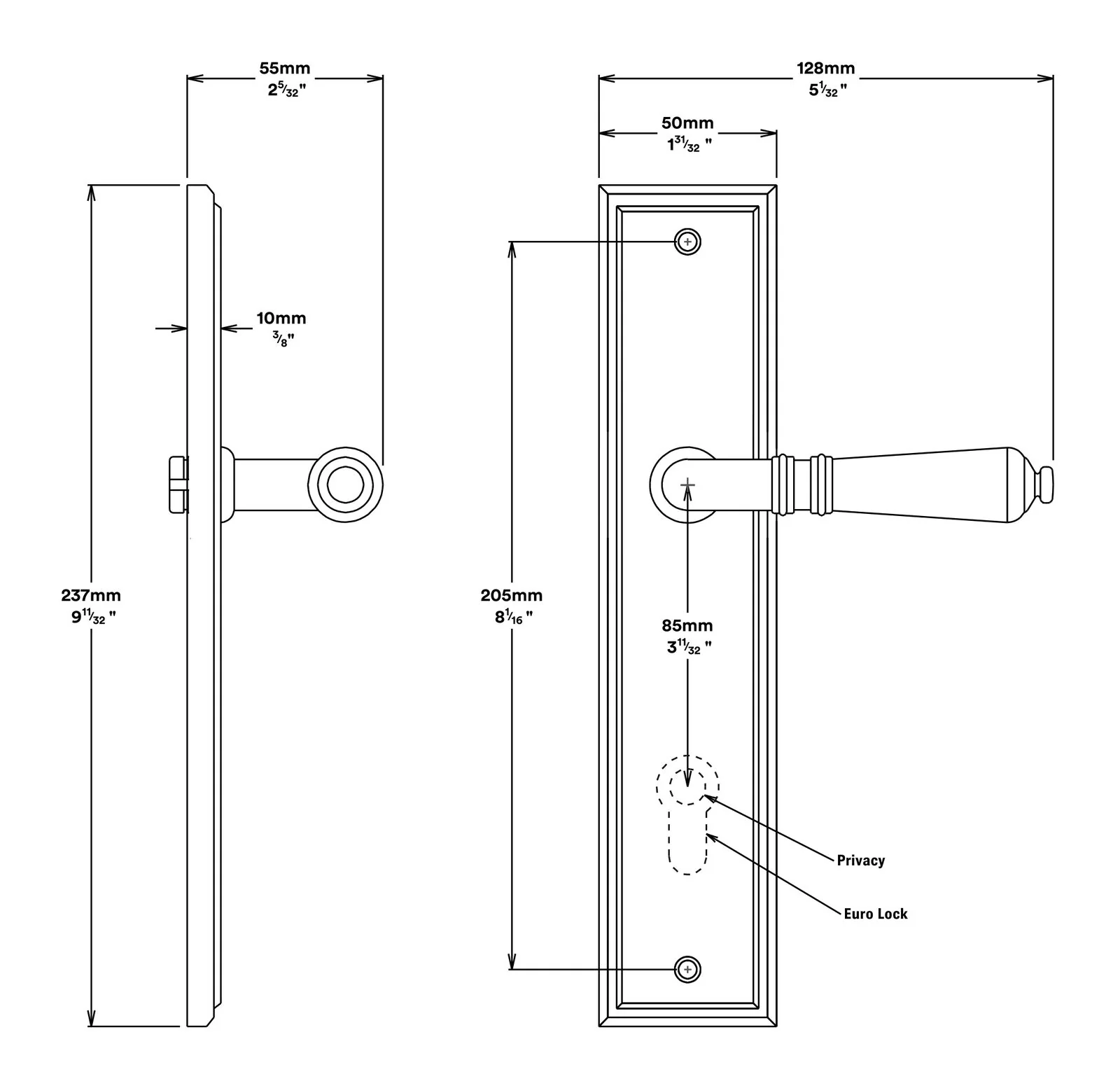 Iver Sarlat Door Lever Handle on Stepped Backplate Brushed Chrome - Image 2