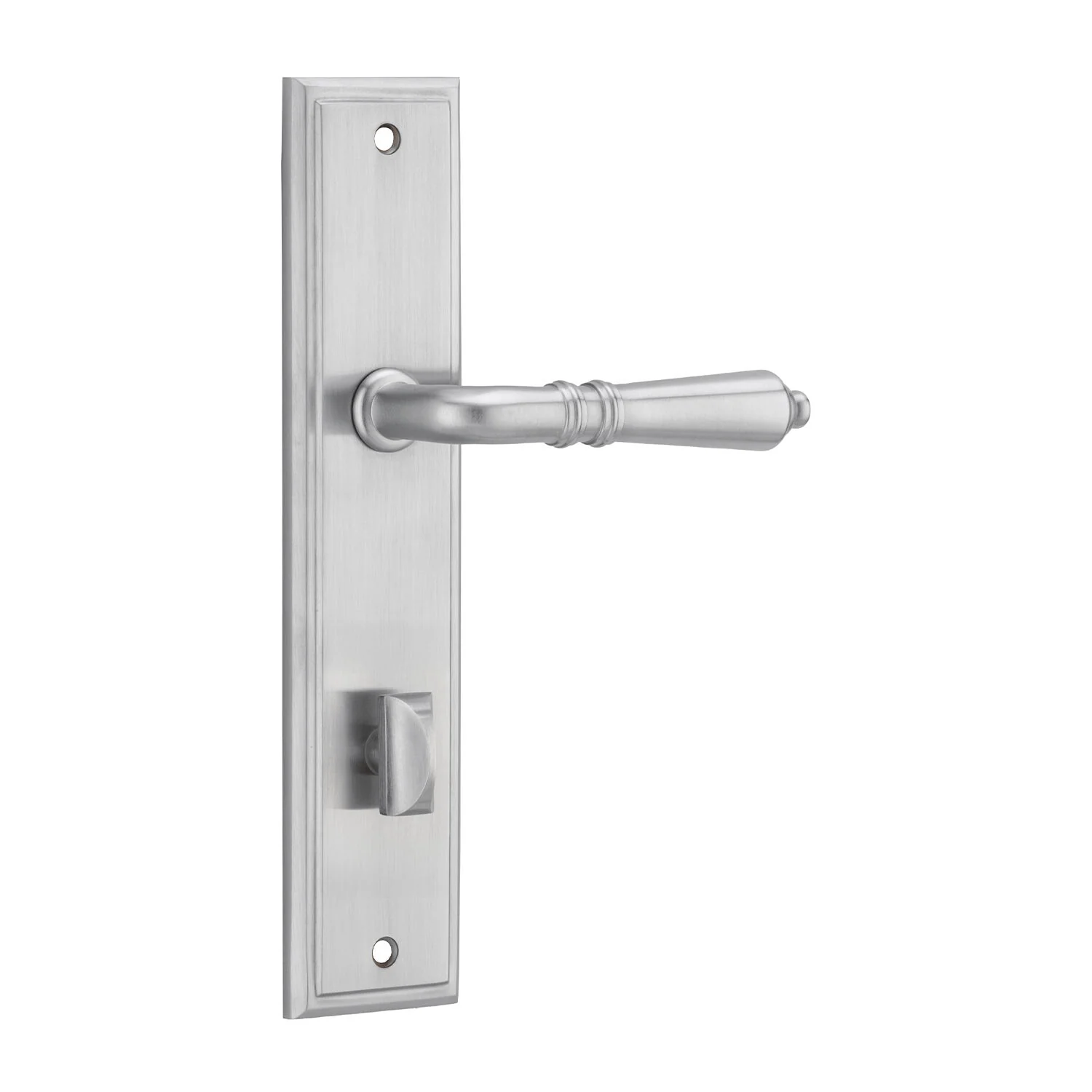 Iver Sarlat Door Lever Handle on Stepped Backplate Brushed Chrome - Image 5
