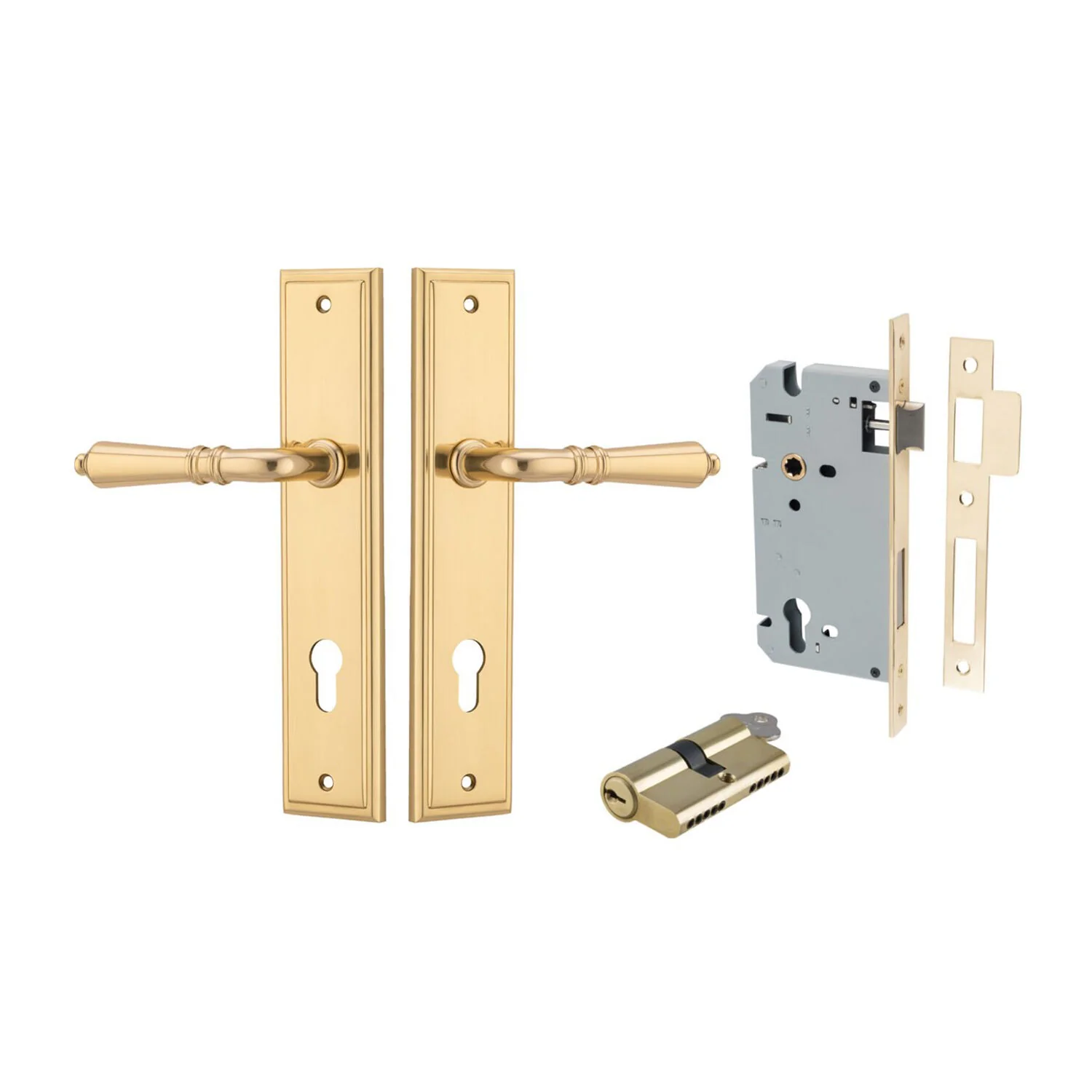 Iver Sarlat Door Lever Handle on Stepped Backplate Entrance Kit Key/Key - Image 13