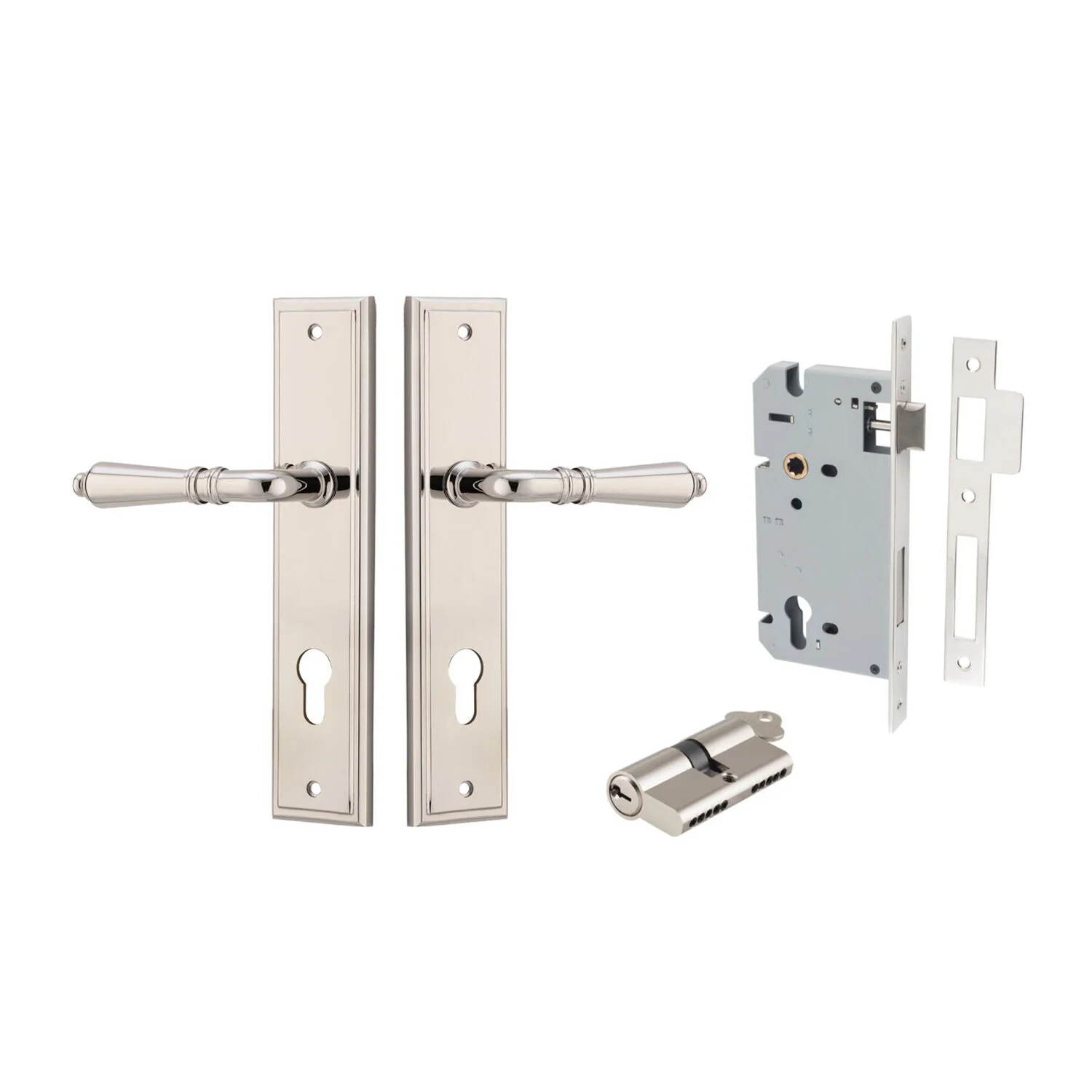 Iver Sarlat Door Lever Handle on Stepped Backplate Entrance Kit Key/Key - Image 15