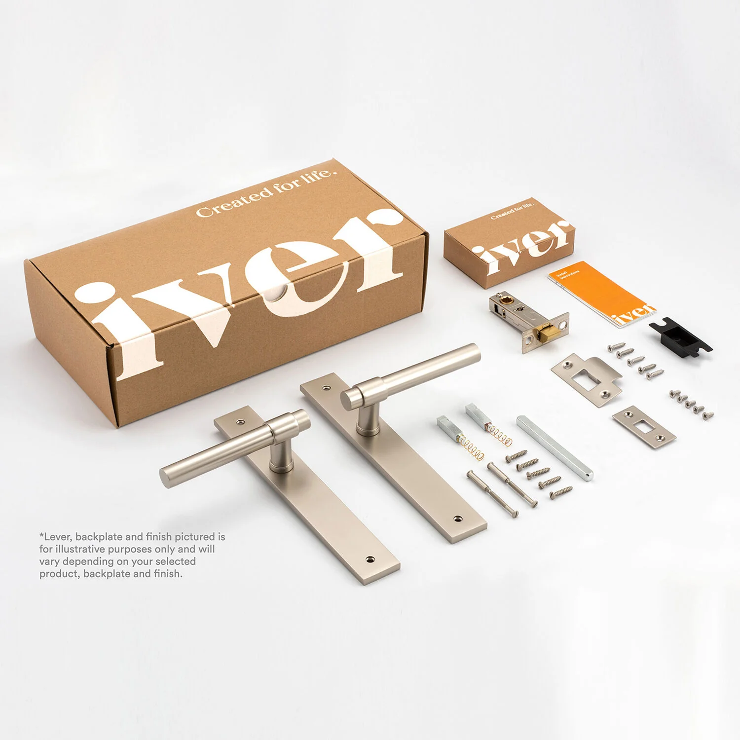 Iver Sarlat Door Lever Handle on Stepped Backplate Passage Kit - Available in Various Finishes - Image 2