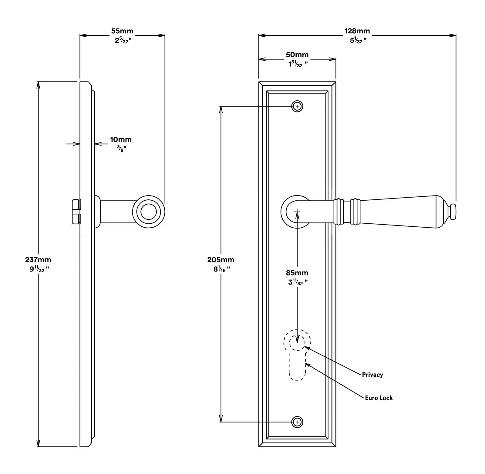 Iver Sarlat Door Lever Handle on Stepped Backplate Polished Chrome - Image 2