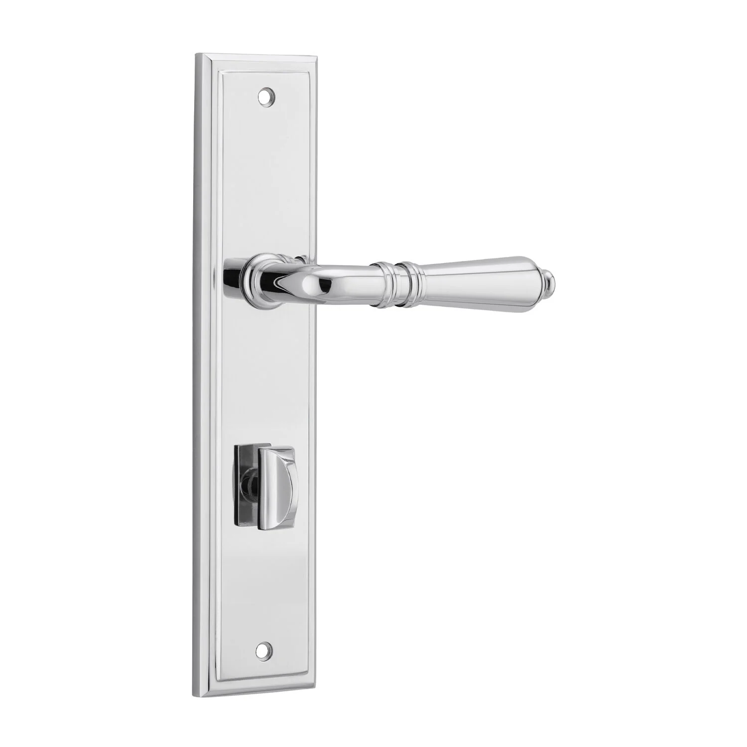 Iver Sarlat Door Lever Handle on Stepped Backplate Polished Chrome - Image 5
