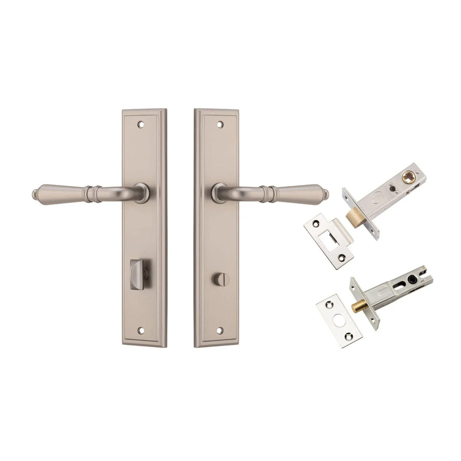 Iver Sarlat Door Lever Handle on Stepped Backplate Privacy Kit - Available in Various Finishes - Image 10